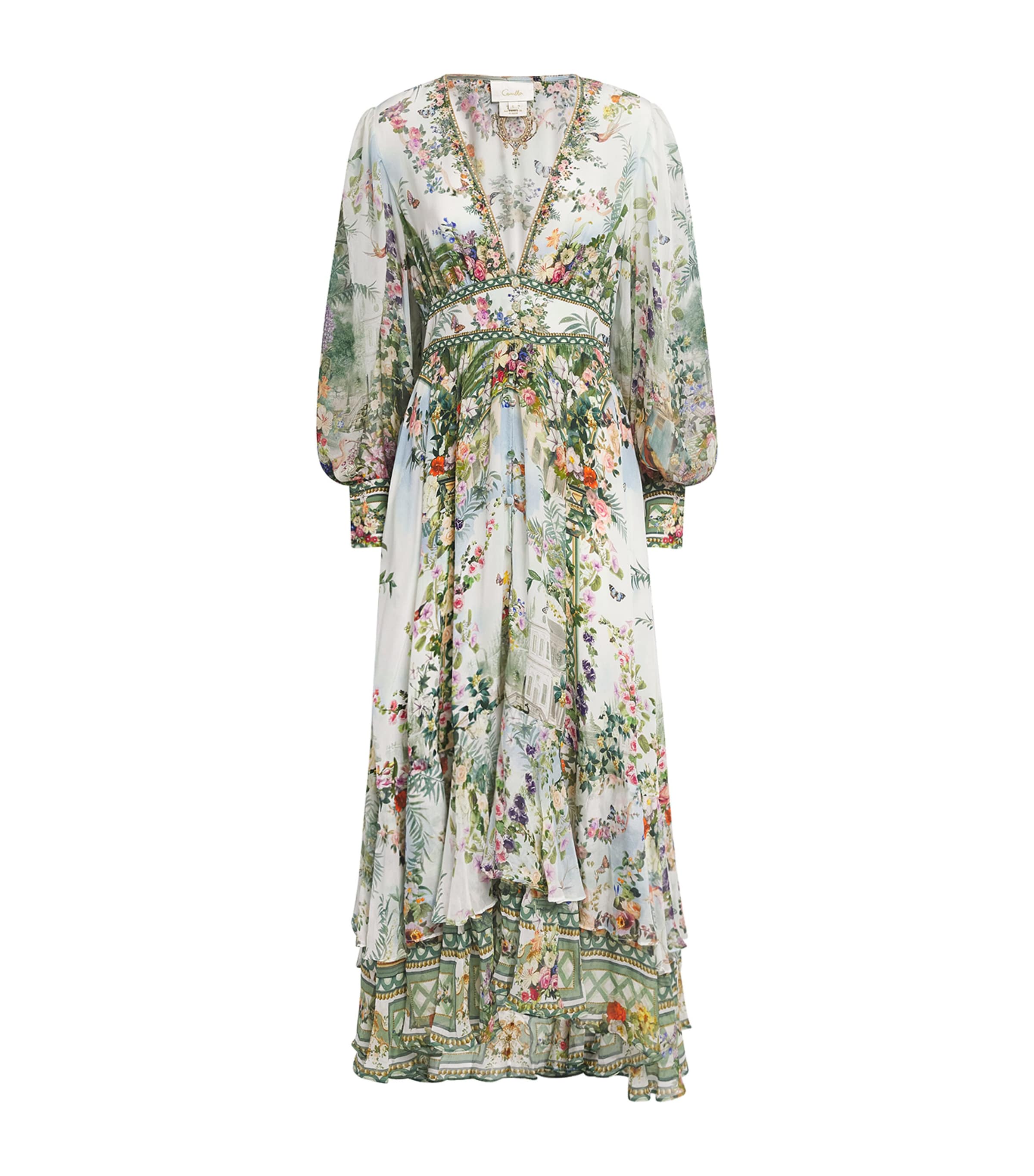 Camilla Womens Silk Art for the Empress Midi Dress Art For The Empress