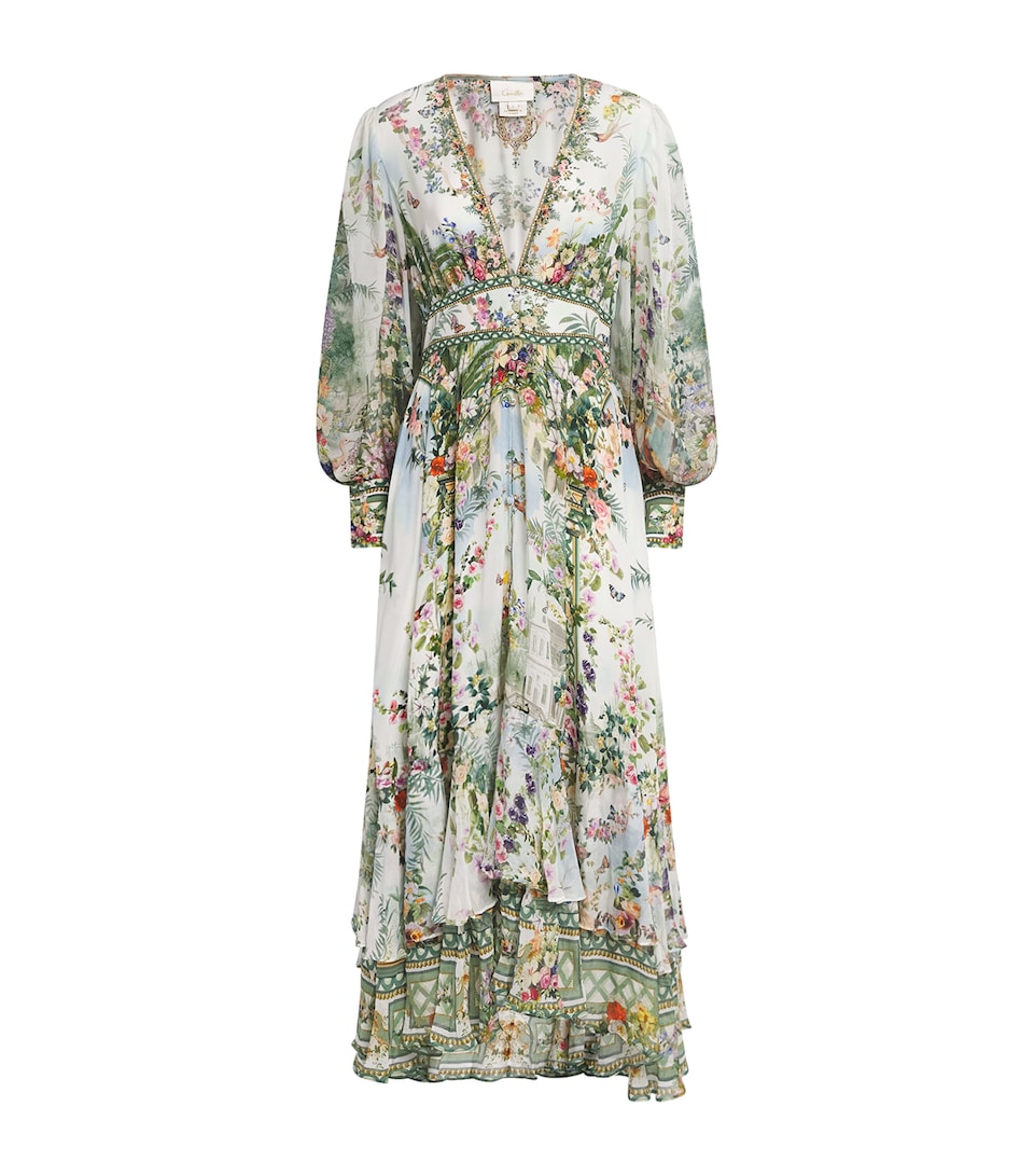 Camilla Womens Silk Art for the Empress Midi Dress Art For The Empress