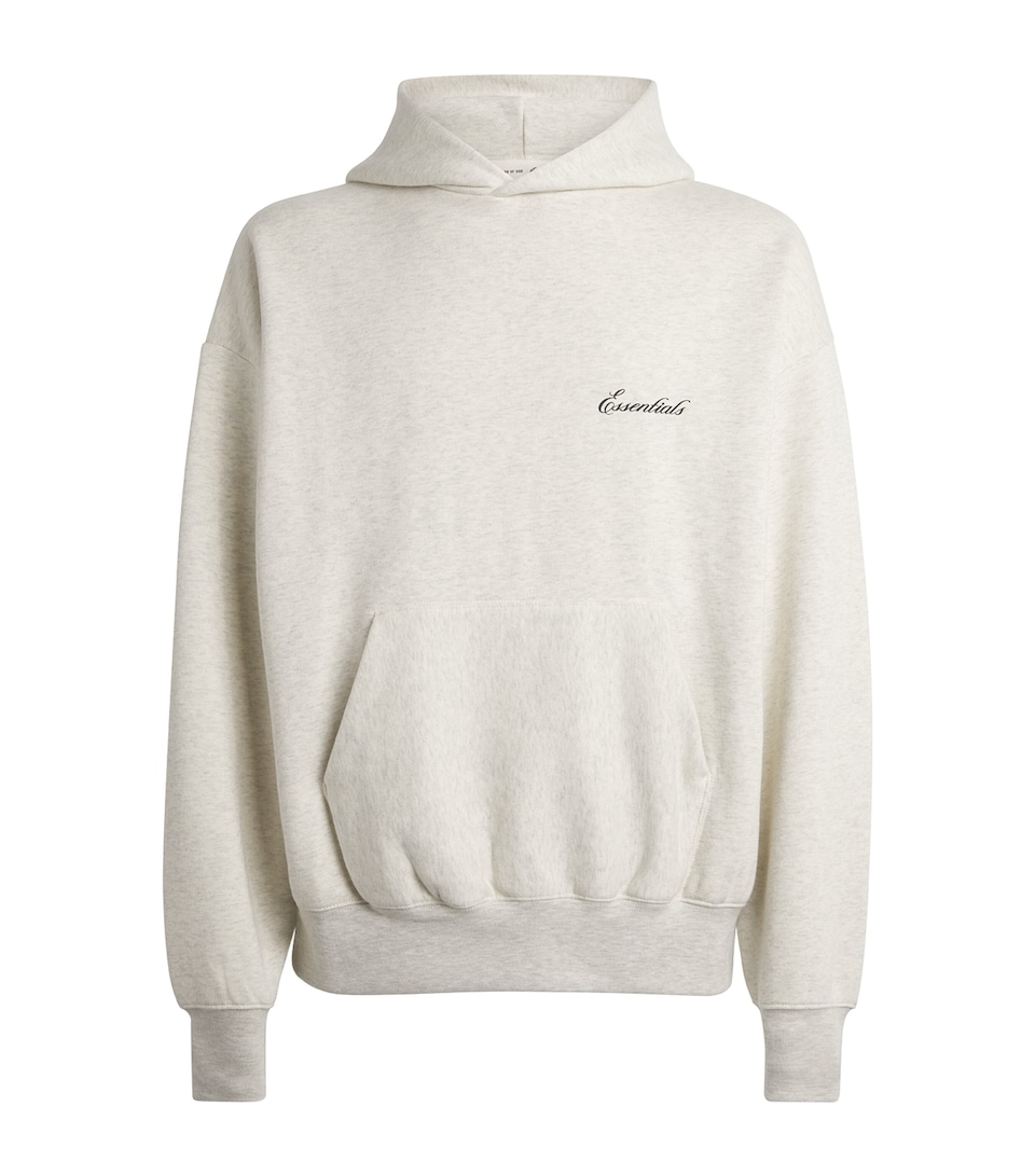 FEAR OF GOD ESSENTIALS Mens Classic Logo Hoodie Oatmeal Heather/lght