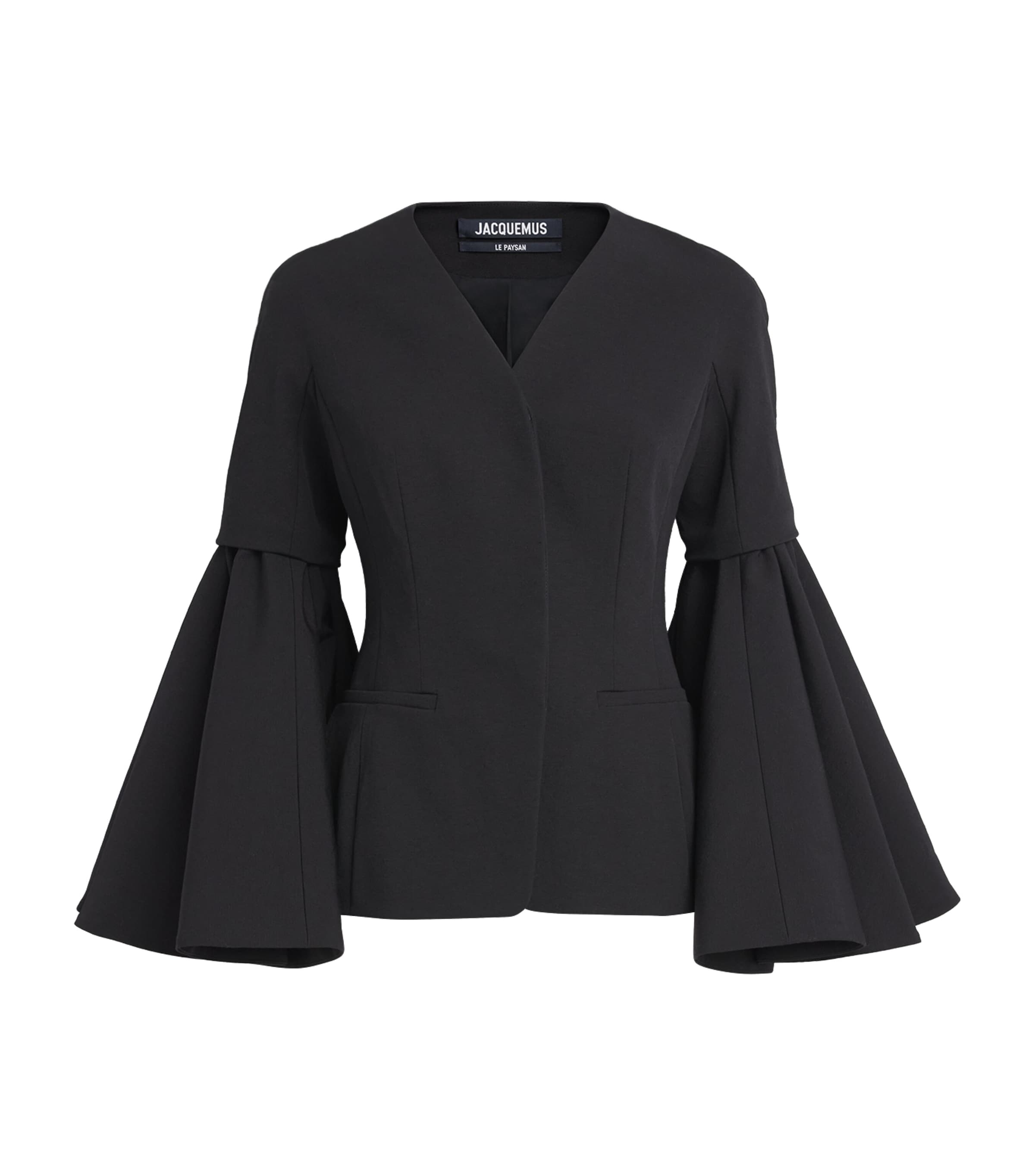 Jacquemus Womens Wool-Linen-Blend Paysan Blazer Black