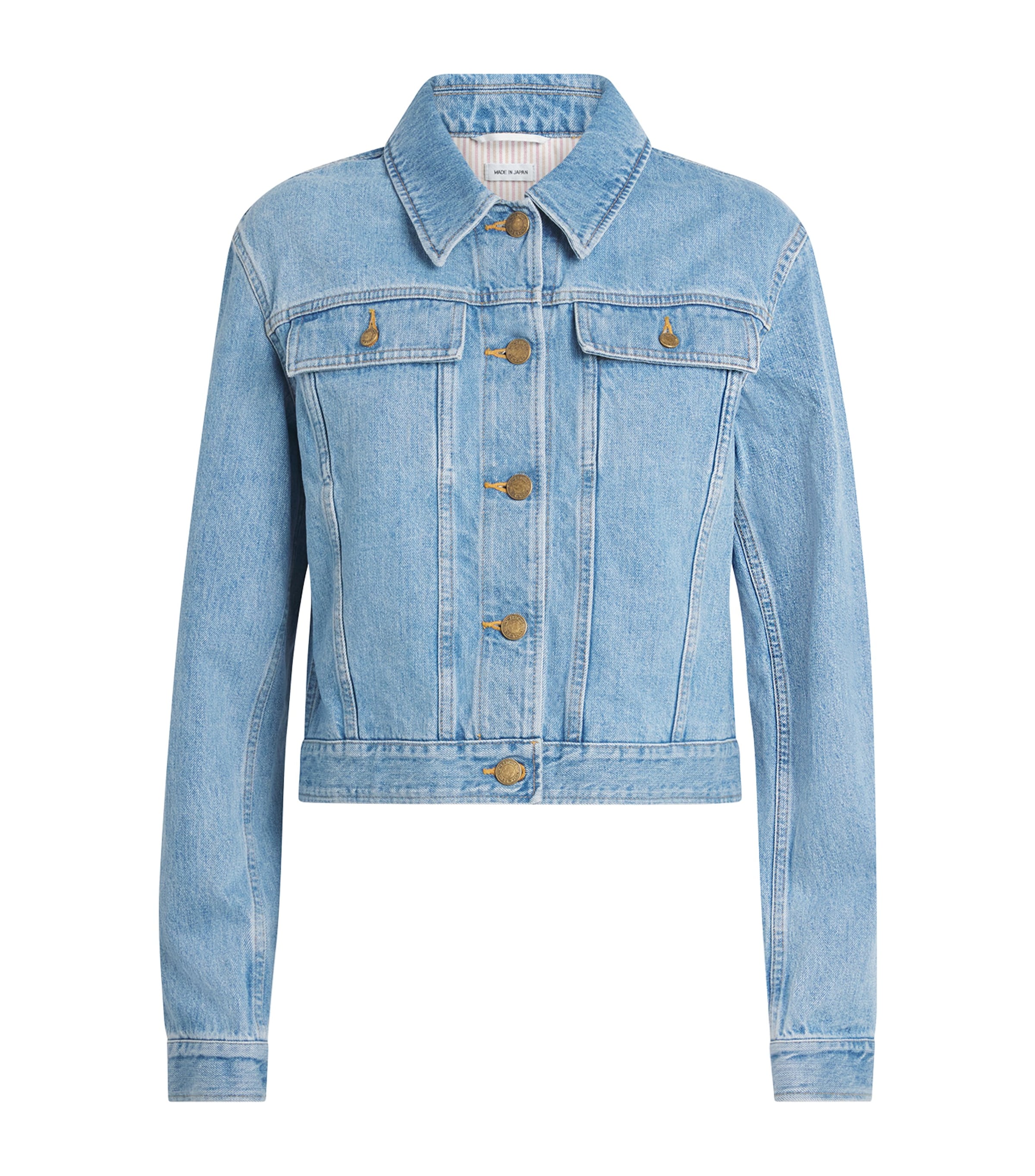 Thom Browne Womens Shrunken Selvedge Denim Jacket Light Blue
