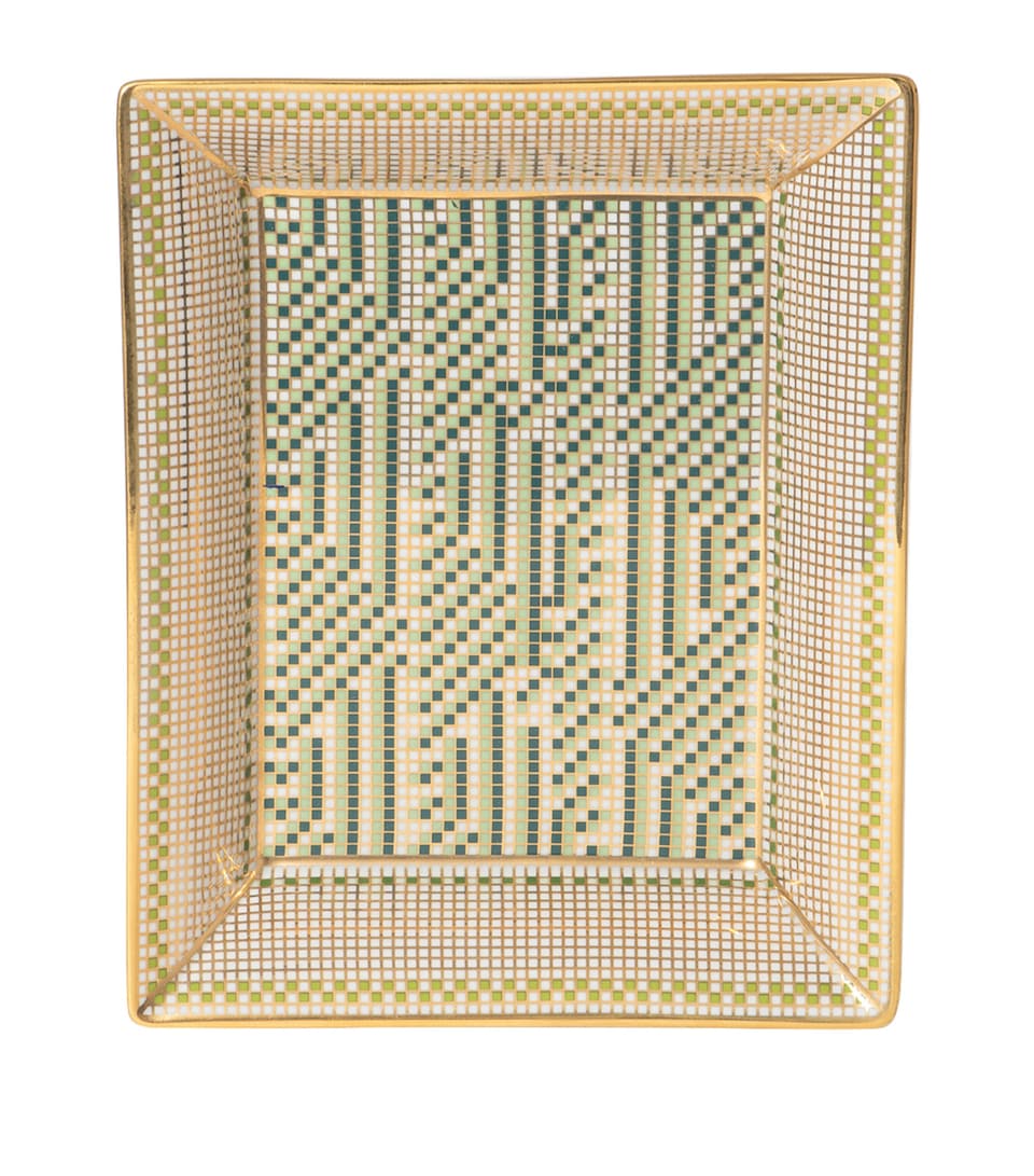 Bernardaud Porcelain Augusta Valet Tray (20cm x 16cm) Or Et Vert