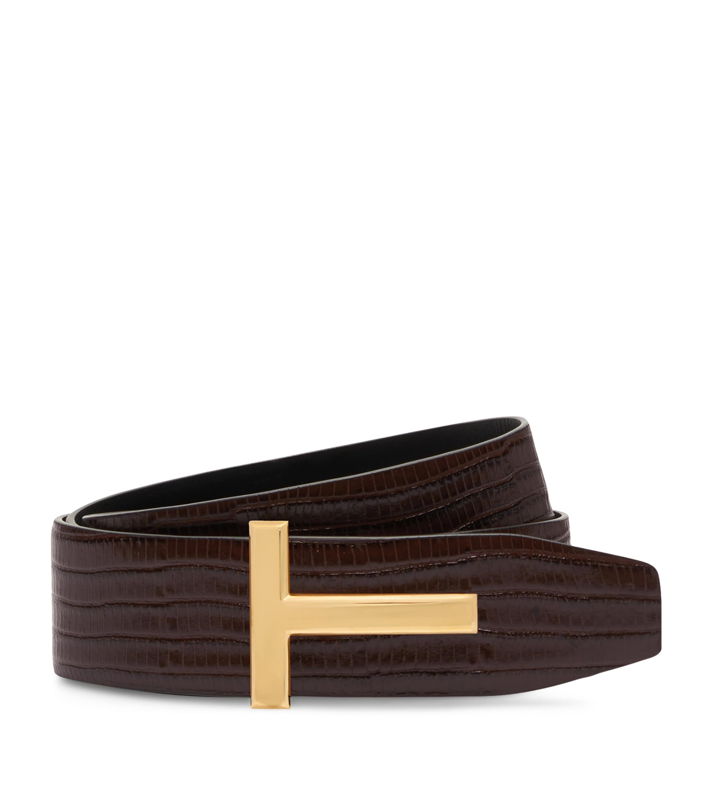 アクセサリーその他 TOM FORD T ICON REVERSIBLE BELT IN GRAINY LEATHER TOM FORD Leather Reversible T Icon Belt | Harrods US