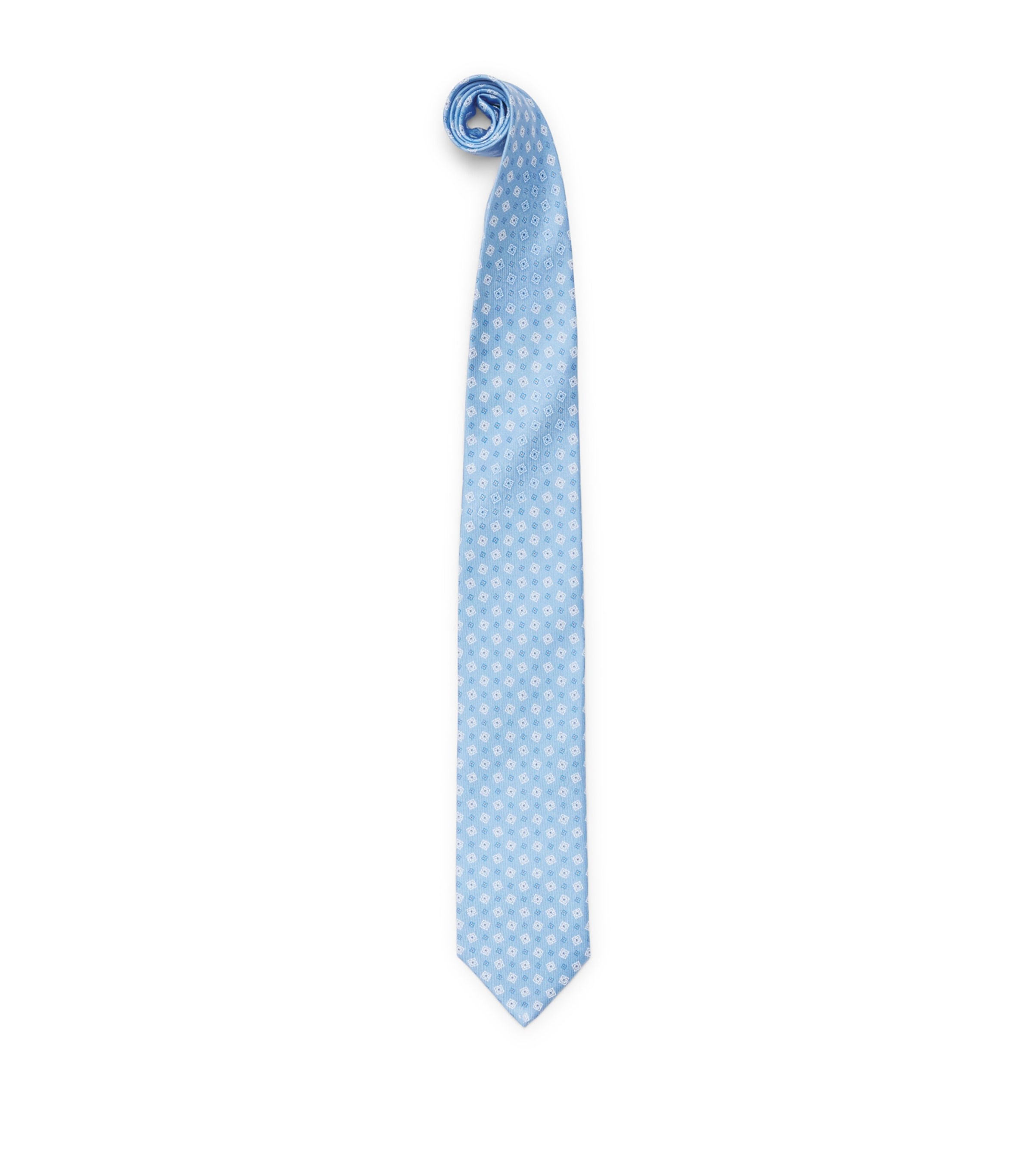 E. Marinella Silk Geometric Tie Blue