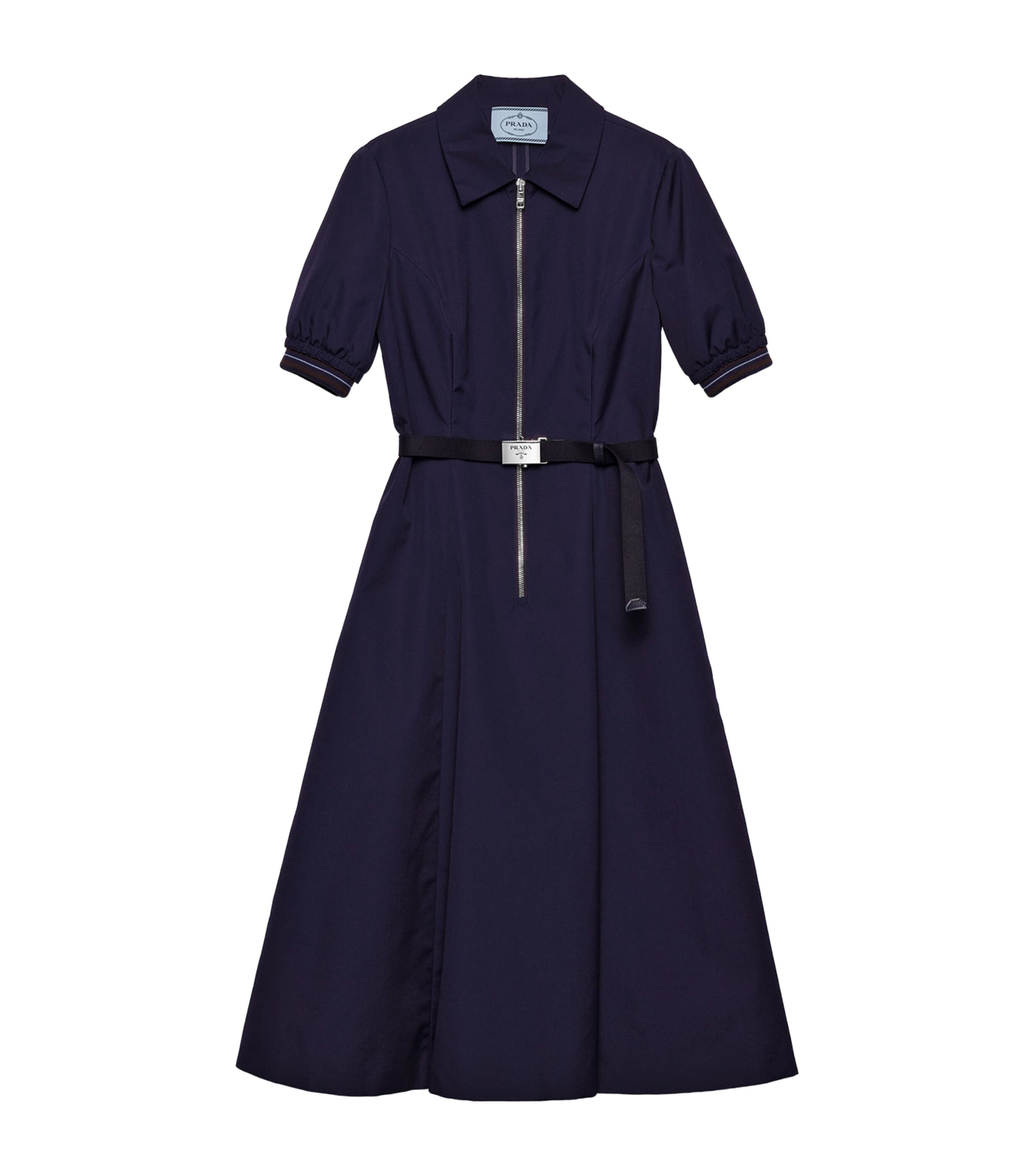 Prada Womens Poplin Shirt Midi Dress