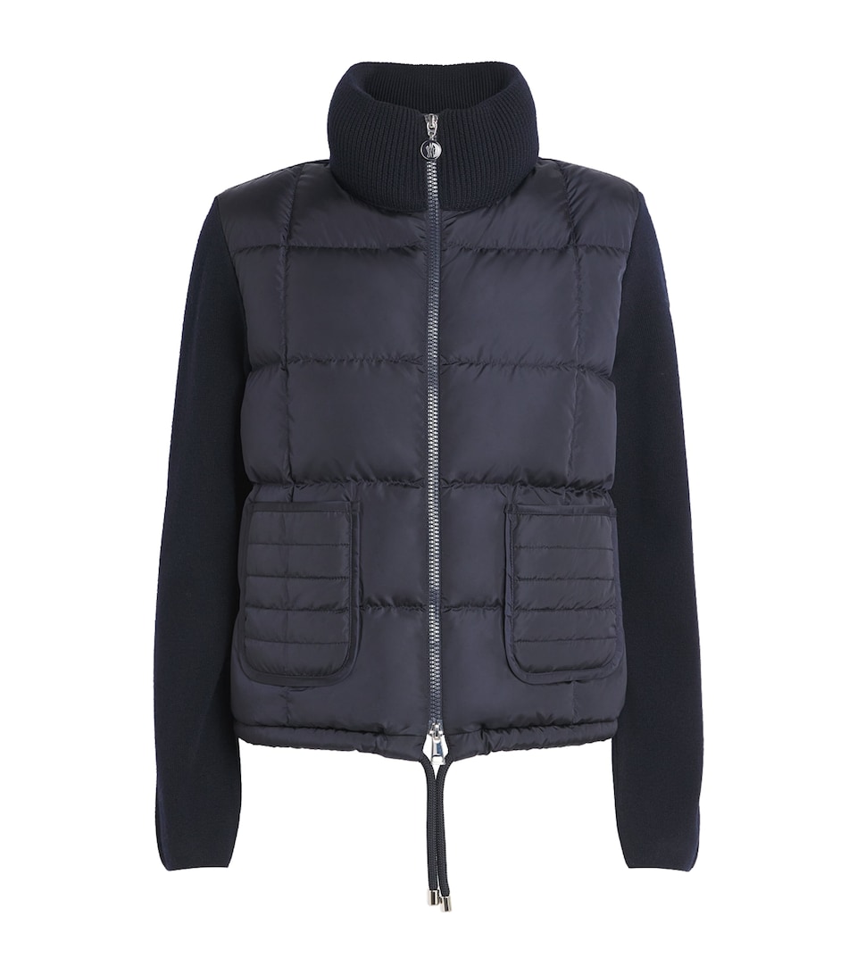 Down-Wool Panelled Cardigan