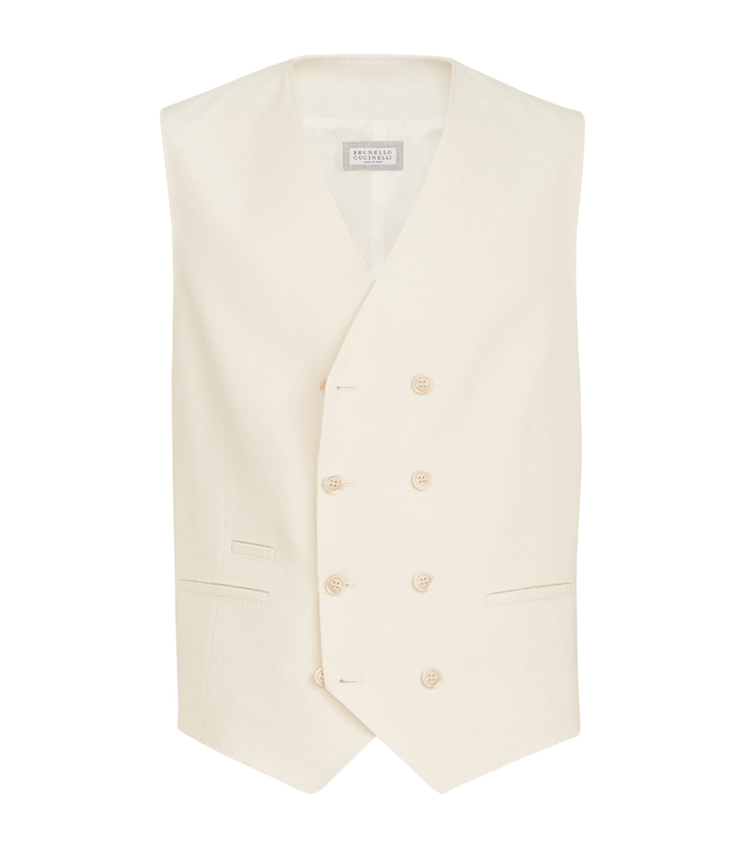 Brunello Cucinelli Mens Virgin Wool-Cotton Waistcoat
