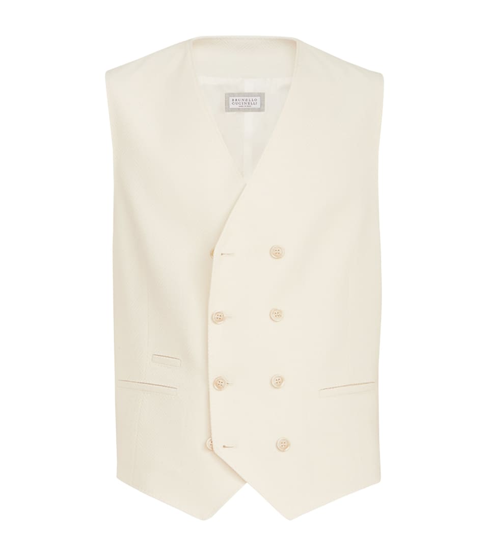 Brunello Cucinelli Mens Virgin Wool-Cotton Waistcoat