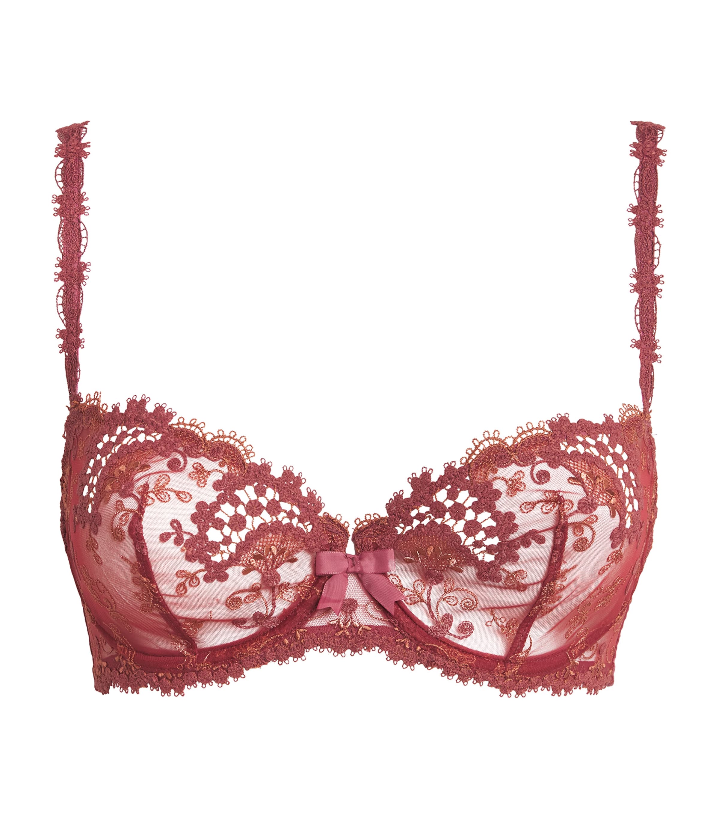 Simone Perele Womens Lace Wish Half-Cup Bra Santal Pink