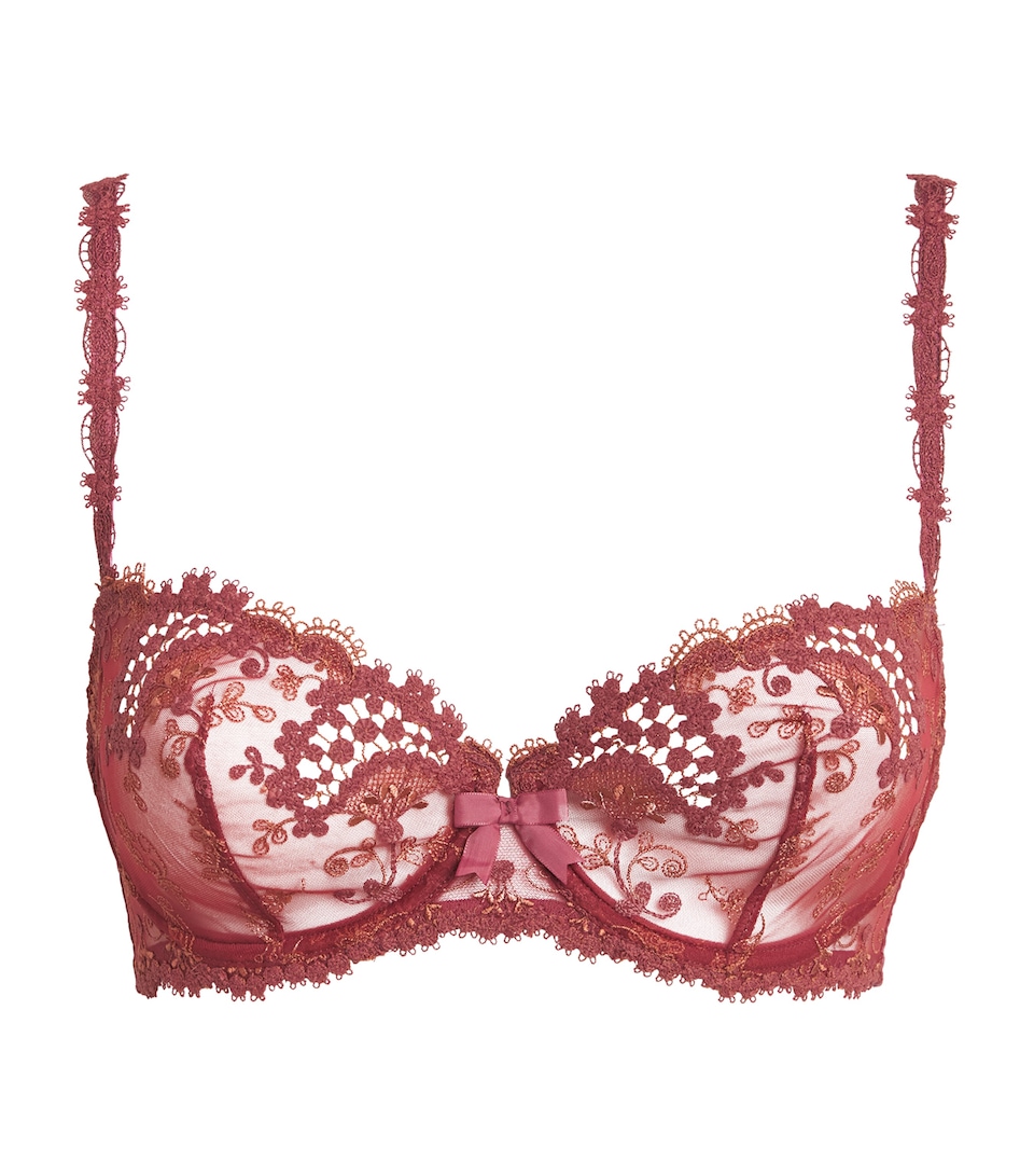 Simone Perele Womens Lace Wish Half-Cup Bra Santal Pink