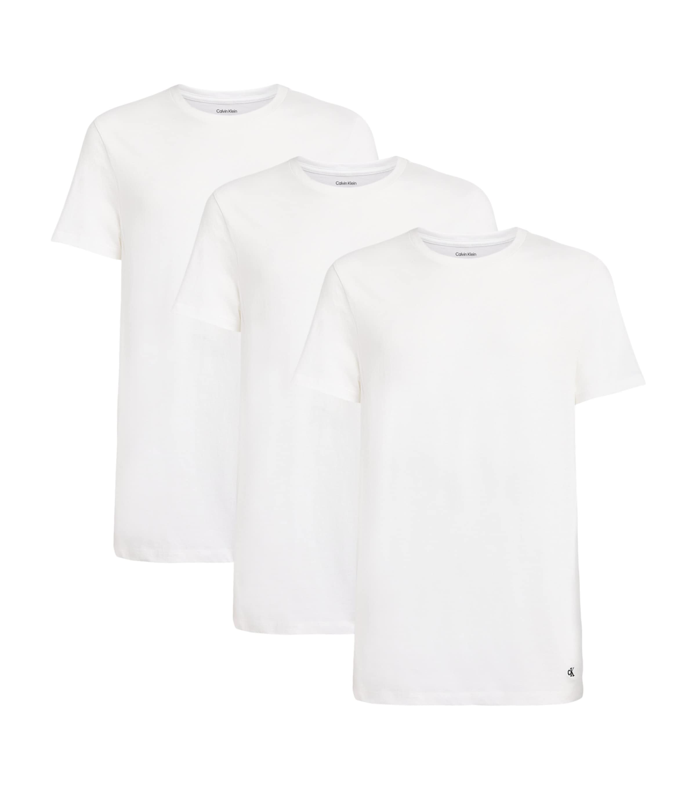 Calvin Klein Mens Stretch-Cotton T-Shirts (Pack of 3) White/white/whi