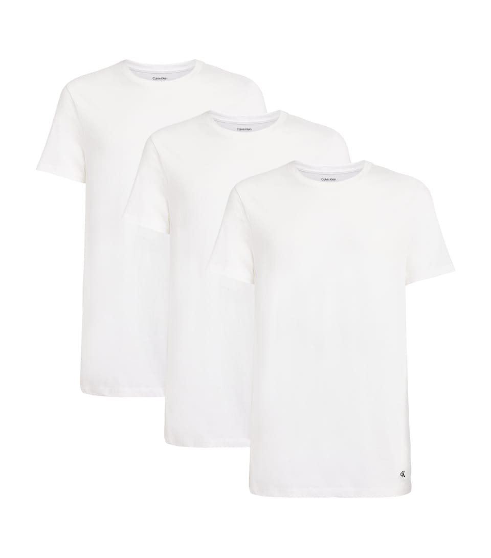 Calvin Klein Mens Stretch-Cotton T-Shirts (Pack of 3) White/white/whi