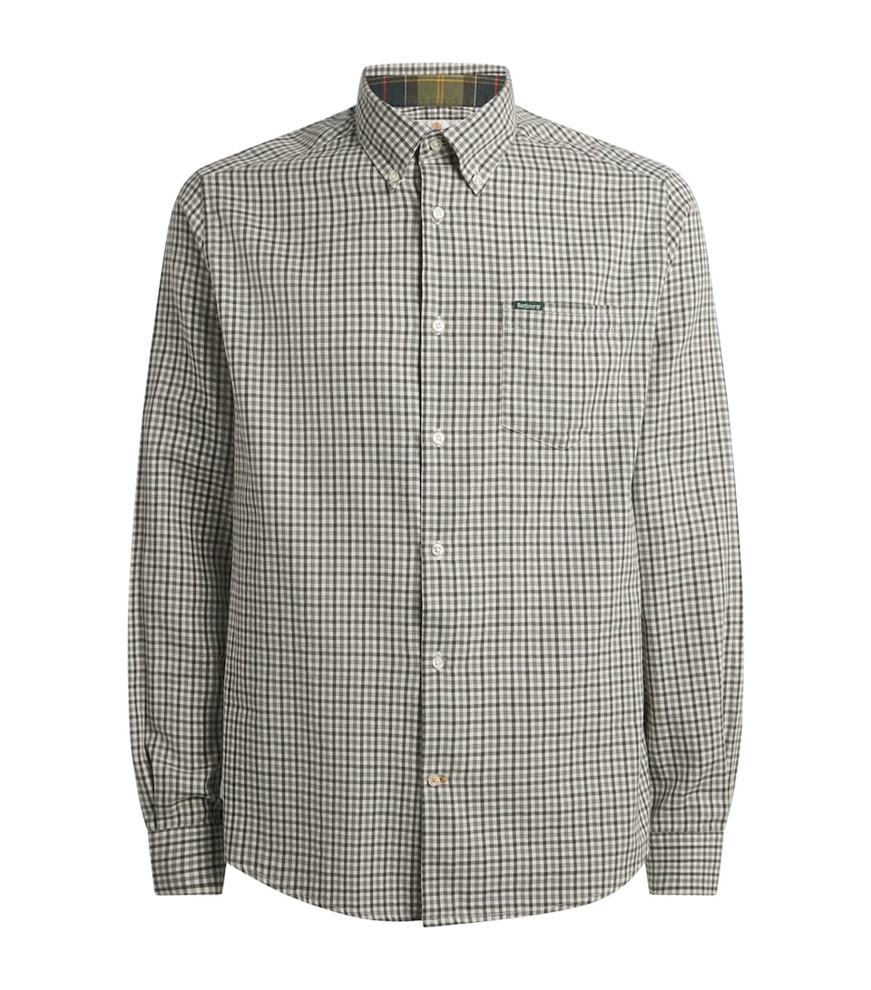 Barbour Mens Gingham Padshaw Shirt Olive