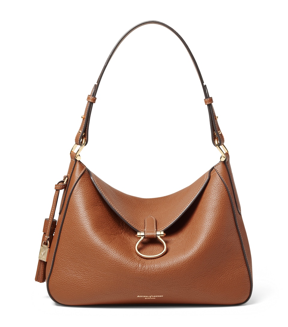 Aspinal Of London Grained Leather Ella Shoulder Bag Tan