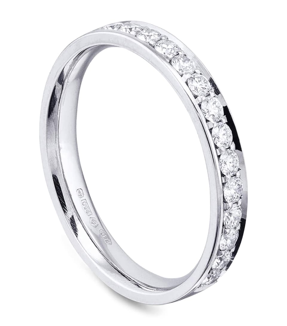 Boodles Platinum and Diamond Classic Wedding Band Platinum