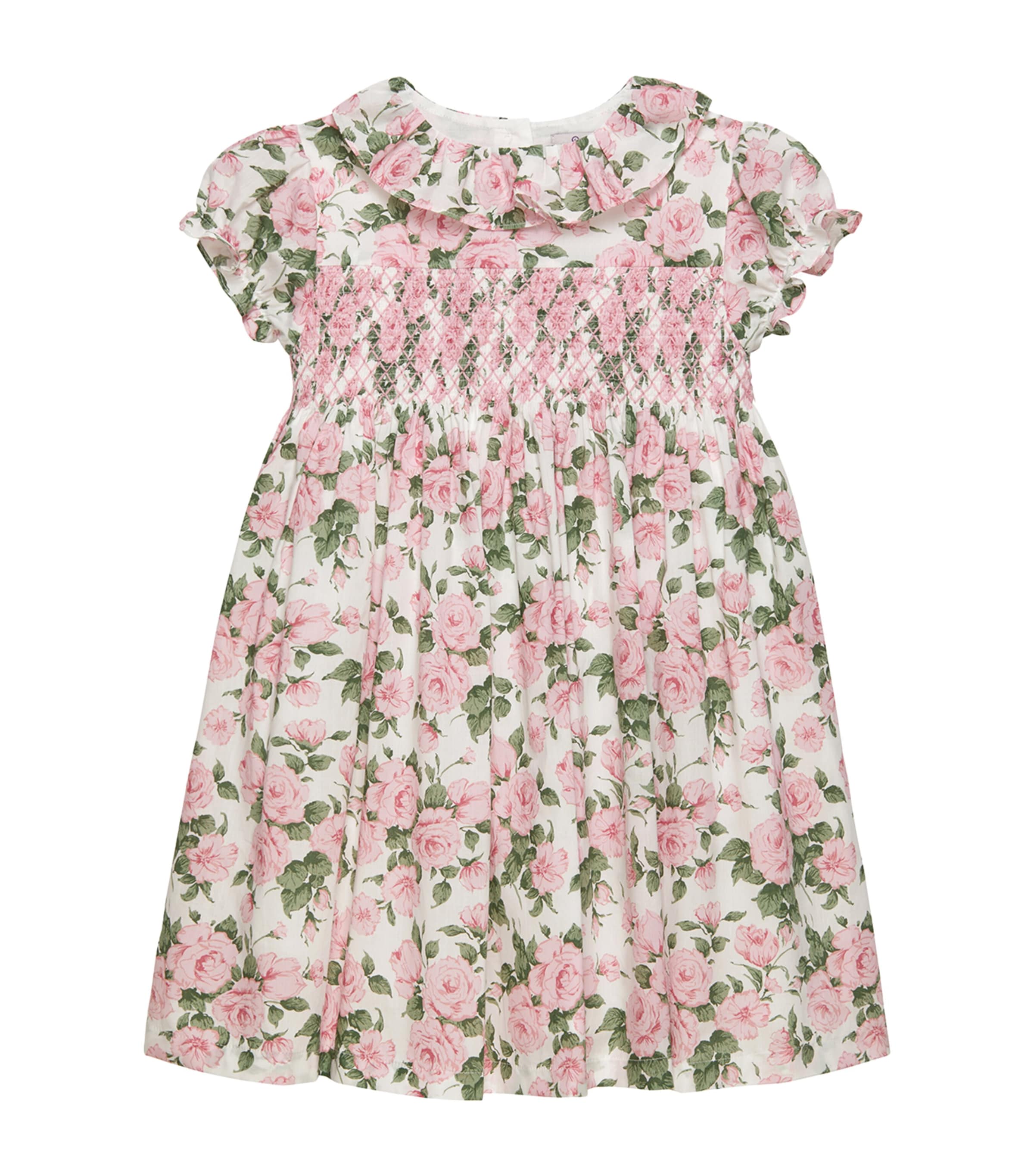 Trotters Cotton Liberty Print Carline Dress (2-5 Years) Pink Carline Rose