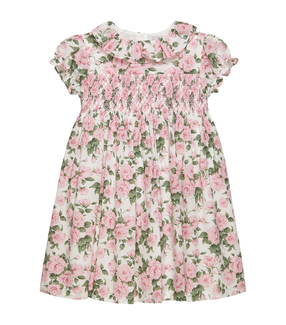 Trotters Cotton Liberty Print Carline Dress (2-5 Years) Pink Carline Rose