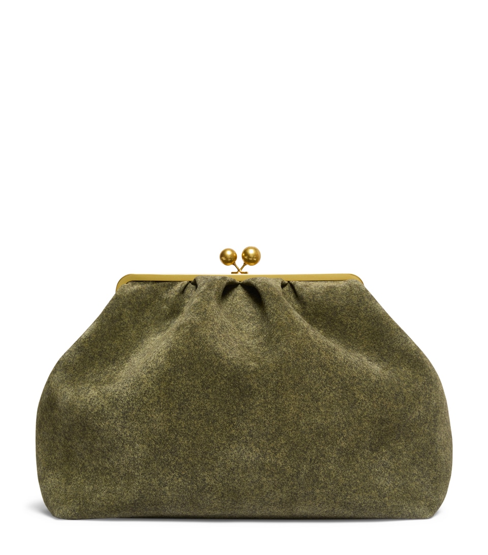 Weekend Max Mara Split Calfskin Pasticcino Bag Olive Green
