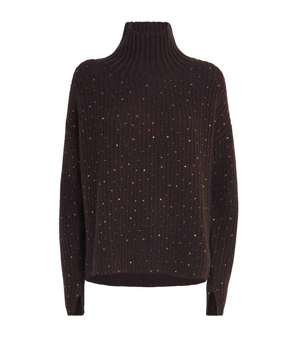 Wool-Cashmere Crystal-Embellished Sweater