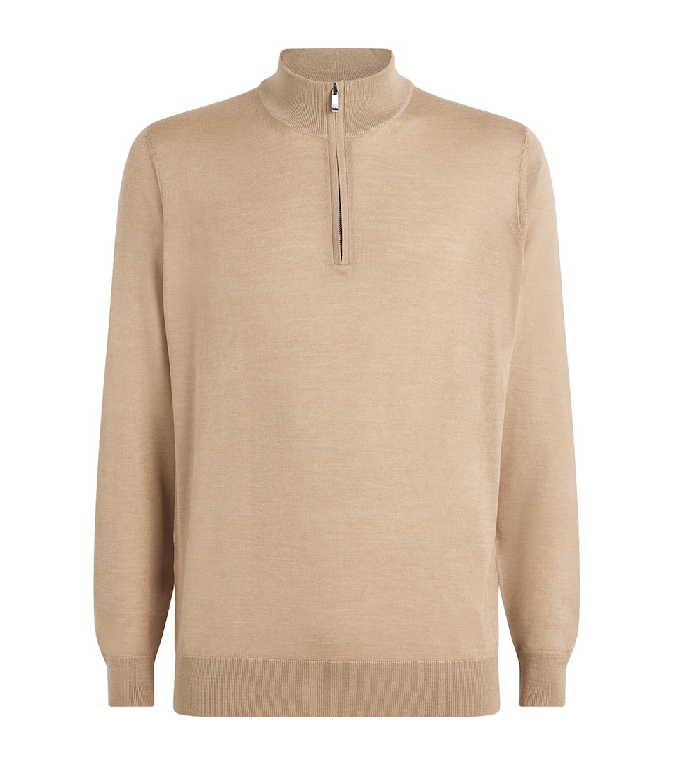 Wool-Silk Quarter-Zip Sweater