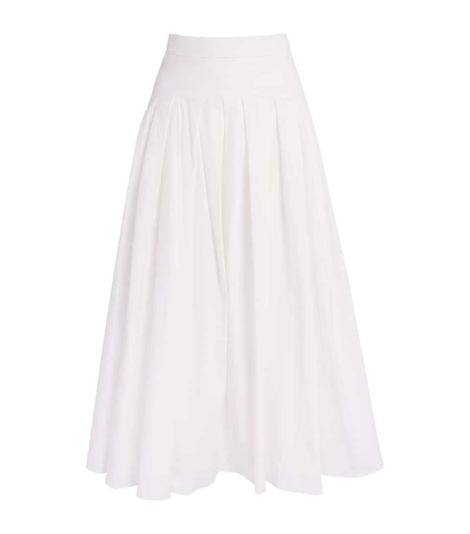 Carolina Herrera Womens Drop-Waist Midi Skirt White