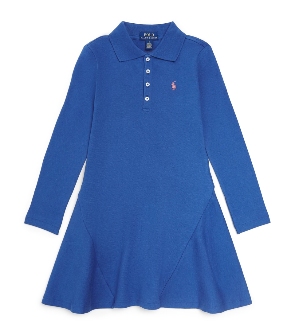 Ralph Lauren Kids Cotton Mesh Polo Dress (2-7 Years) Dusty Azure