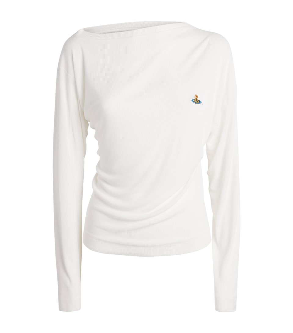 Vivienne Westwood Womens Asymmetric Hebo Long-Sleeve T-Shirt White