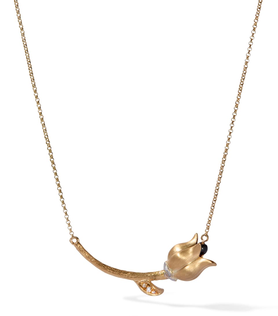 Annoushka Yellow Gold and Spinel Tulips Chain Necklace Yellow Gold