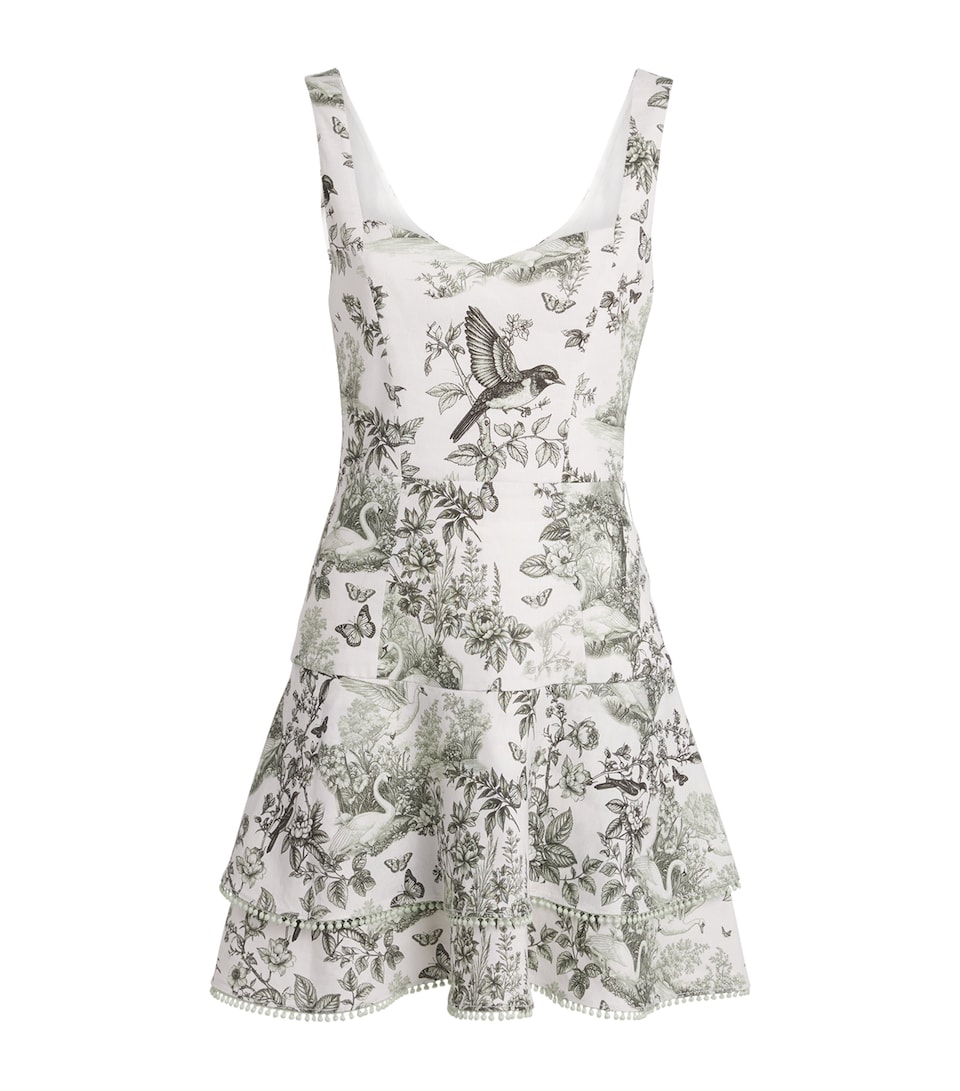 Alice+Olivia Womens Linen-Blend Miriam Mini Dress Daybreak