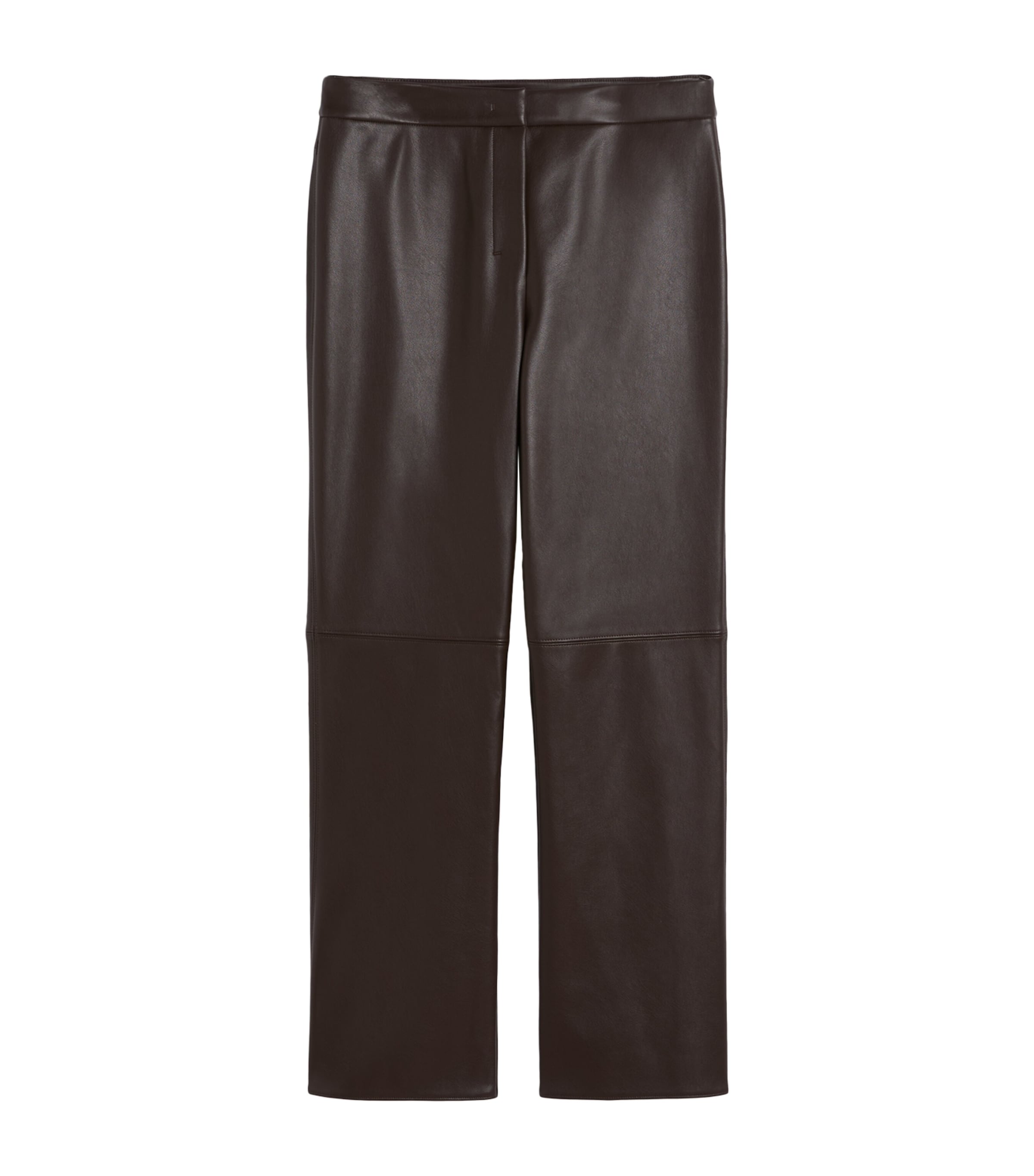 Faux Leather Flared Trousers