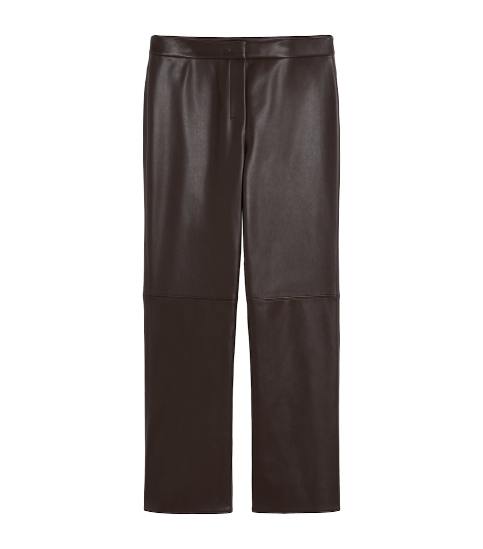 Faux Leather Flared Trousers