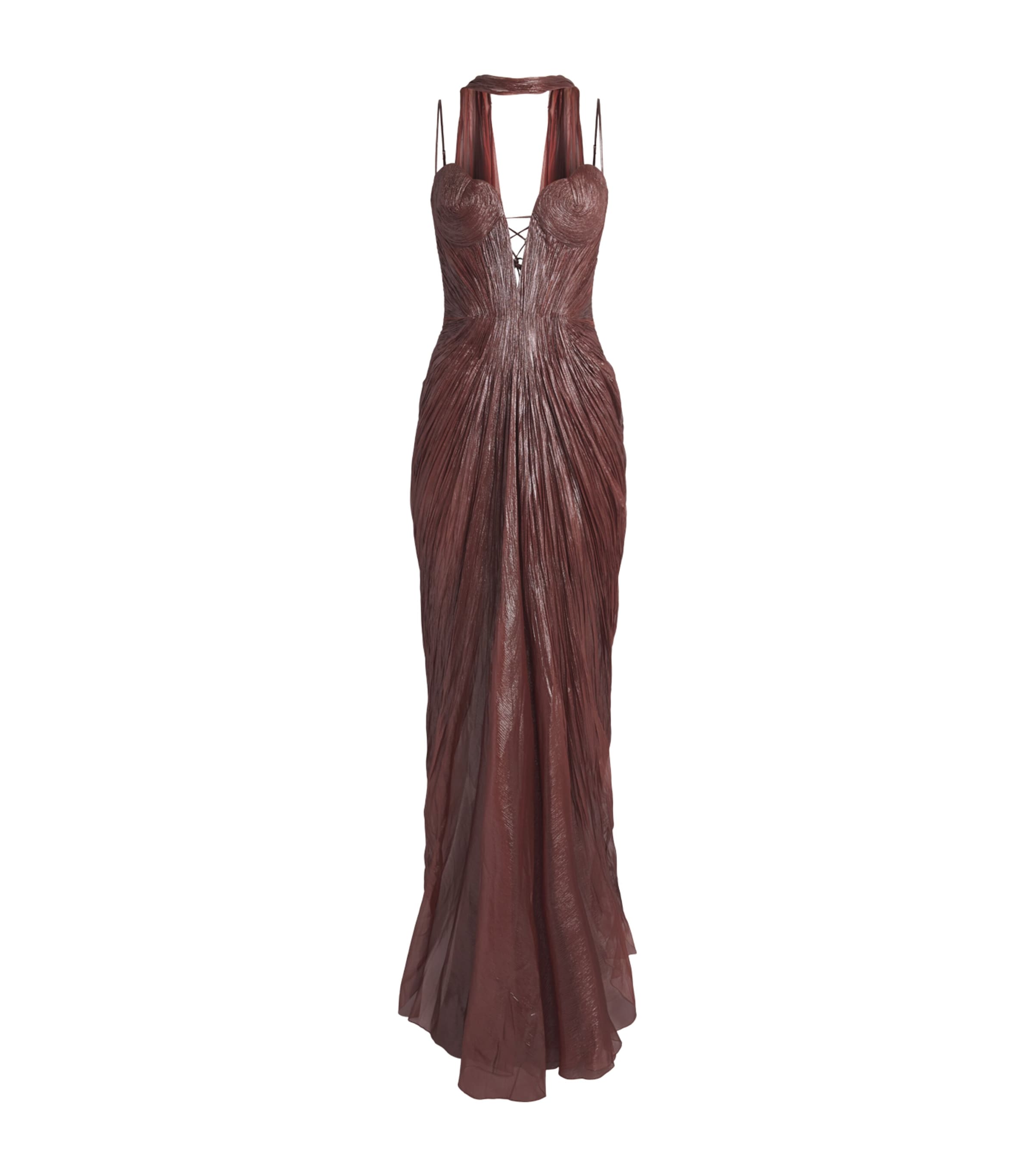 Maria Lucia Hohan Womens Silk Cecilia Gown Truffle