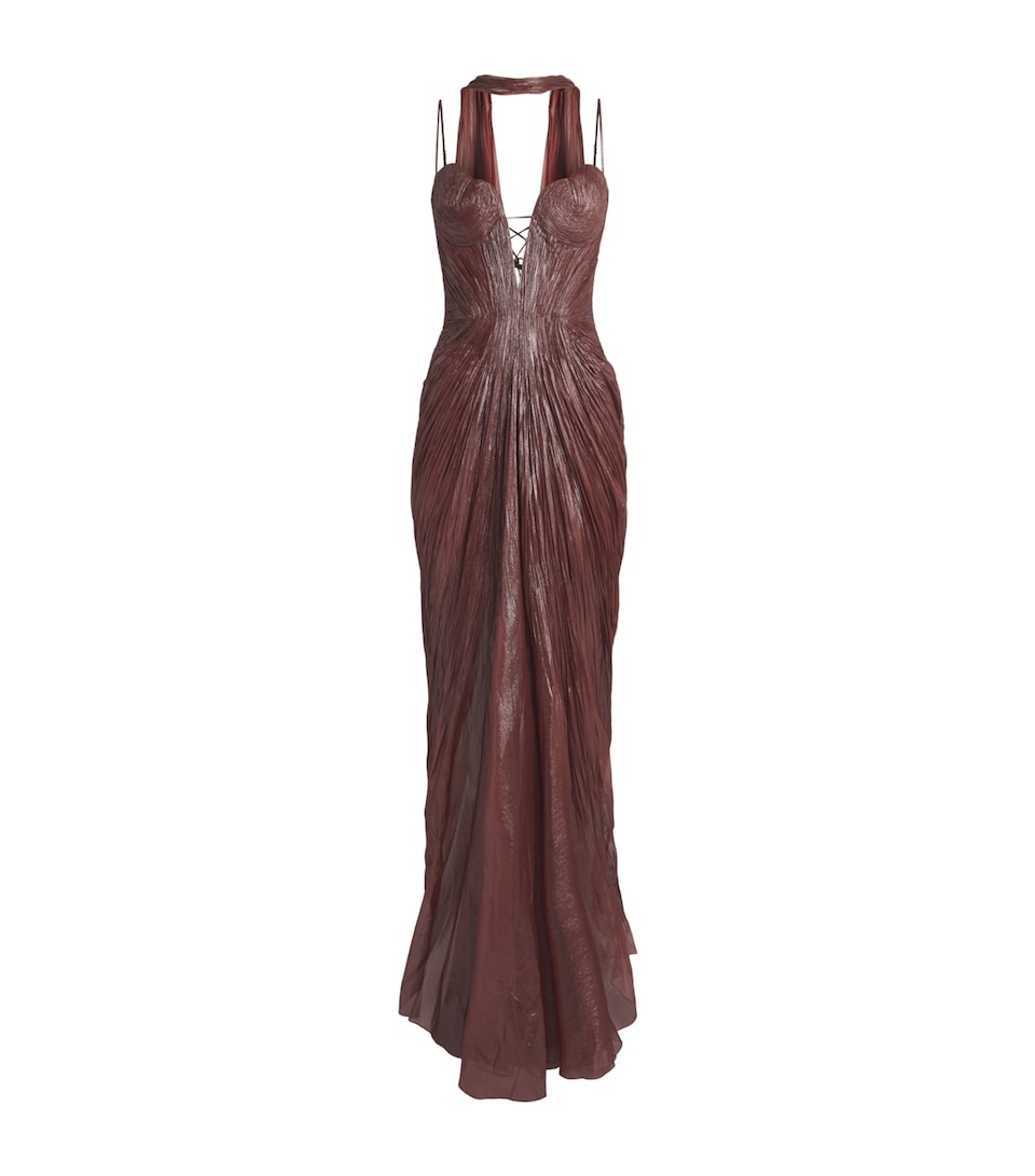 Maria Lucia Hohan Womens Silk Cecilia Gown Truffle