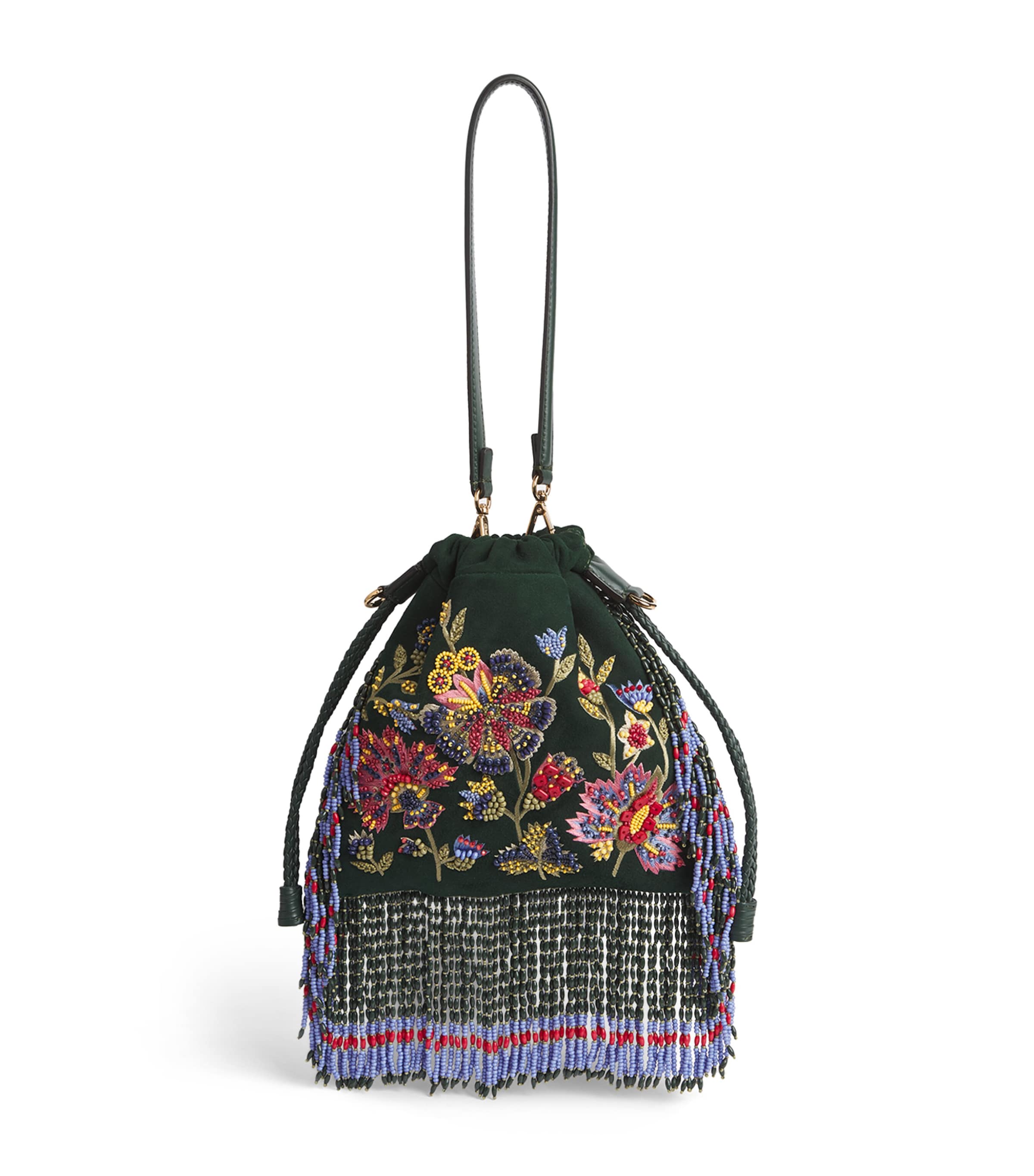Etro Beaded Kalispera Shoulder Bag Green