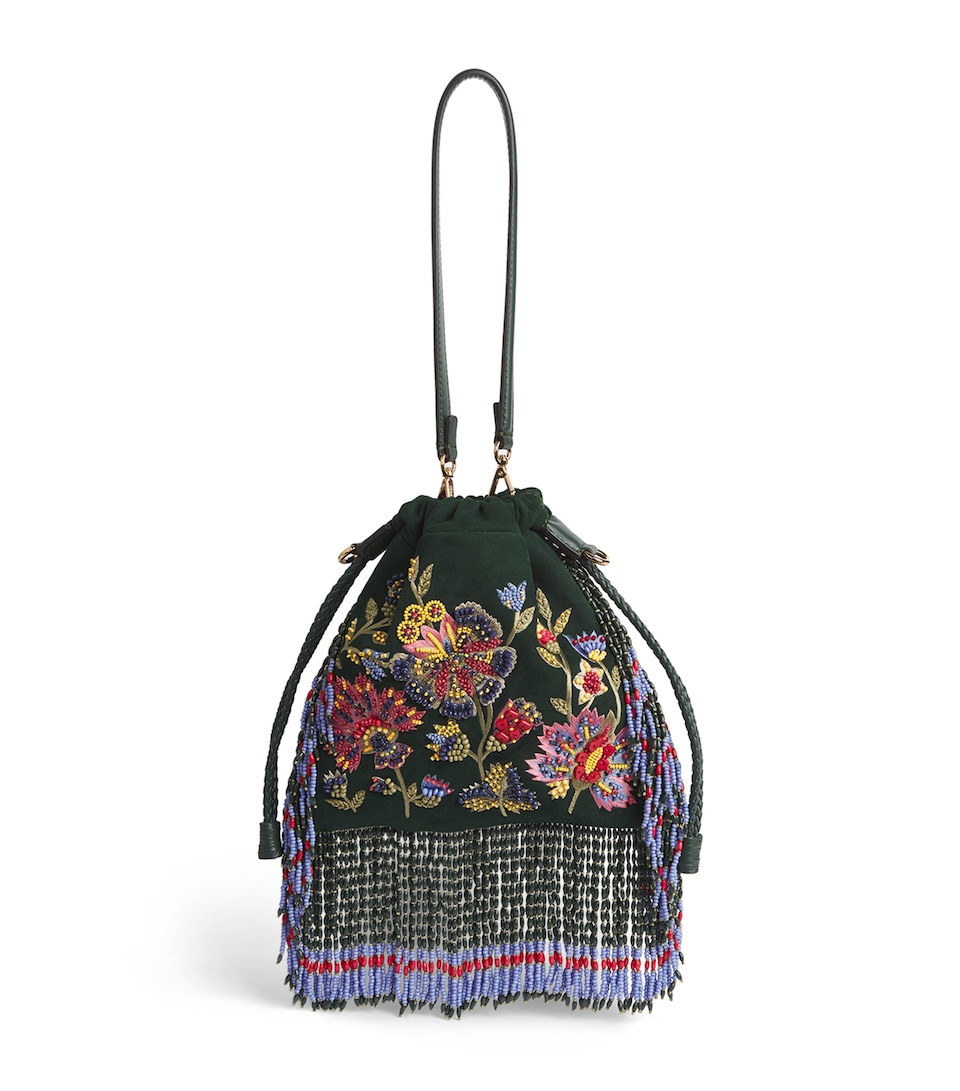 Etro Beaded Kalispera Shoulder Bag Green