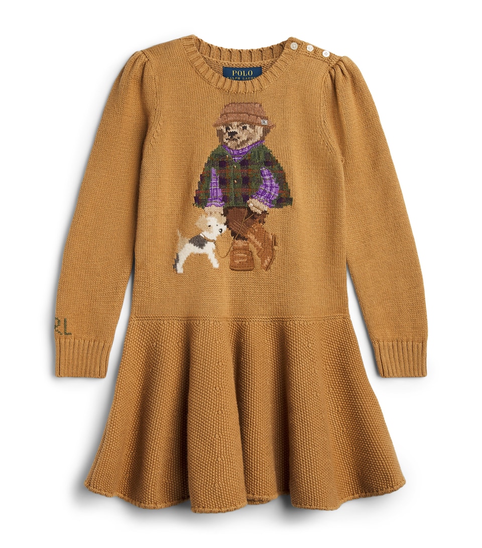 Ralph Lauren Kids Polo Bear Sweater Dress (2-7 Years) Berkshire Tan