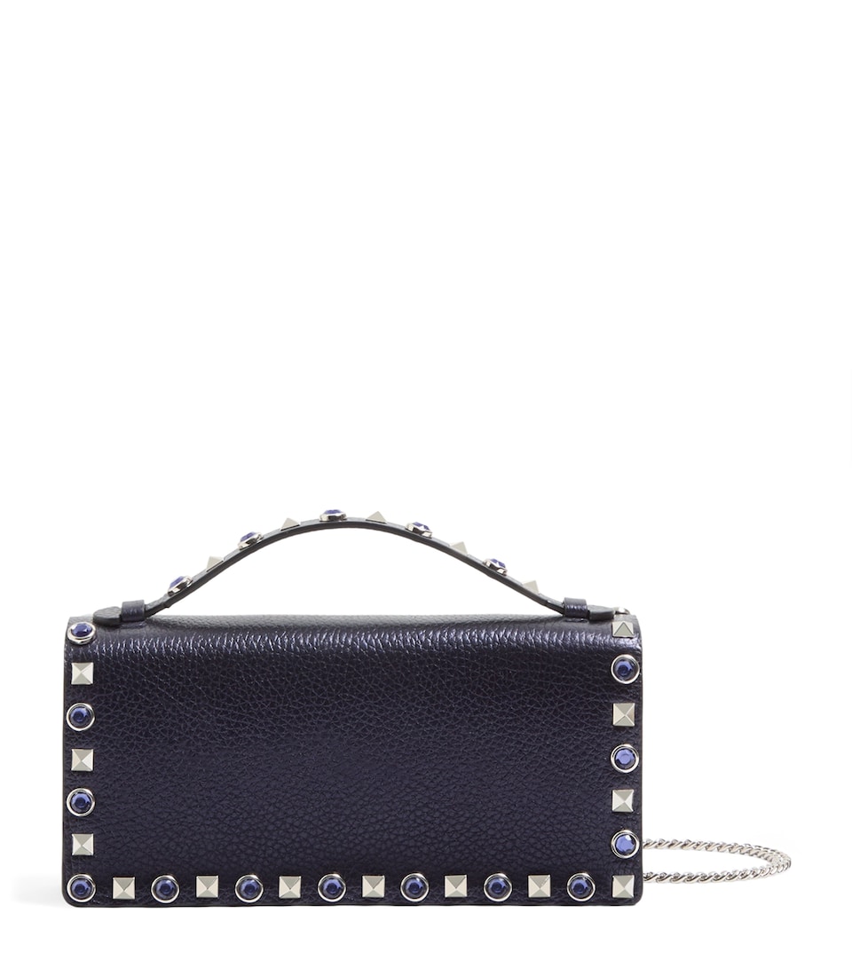 Valentino Garavani Leather Rockstud Chain Wallet