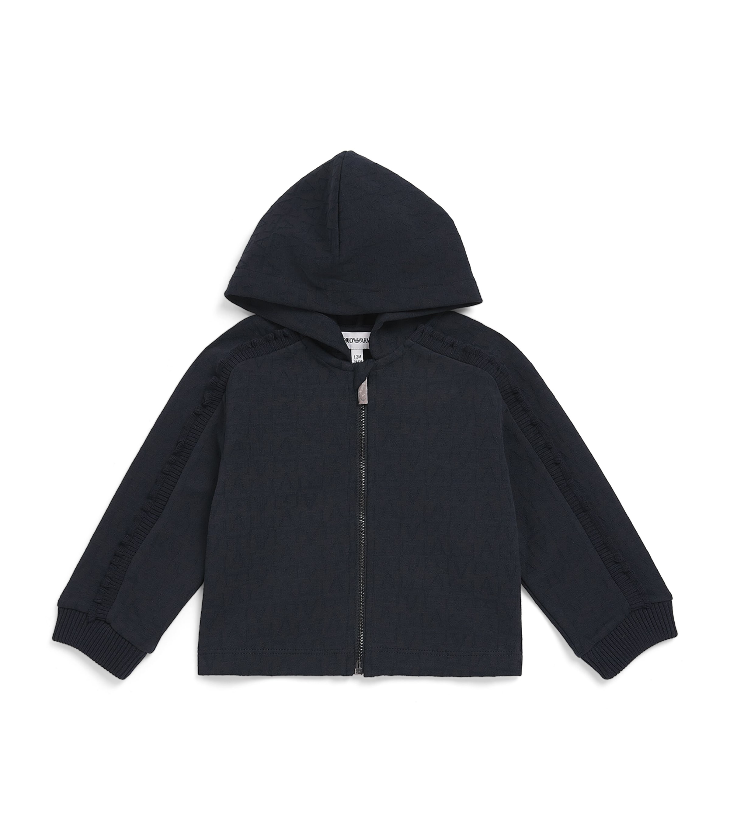 Emporio Armani Kids Logo Embossed Hoodie (6-36 Months) Iconico Blu Ea