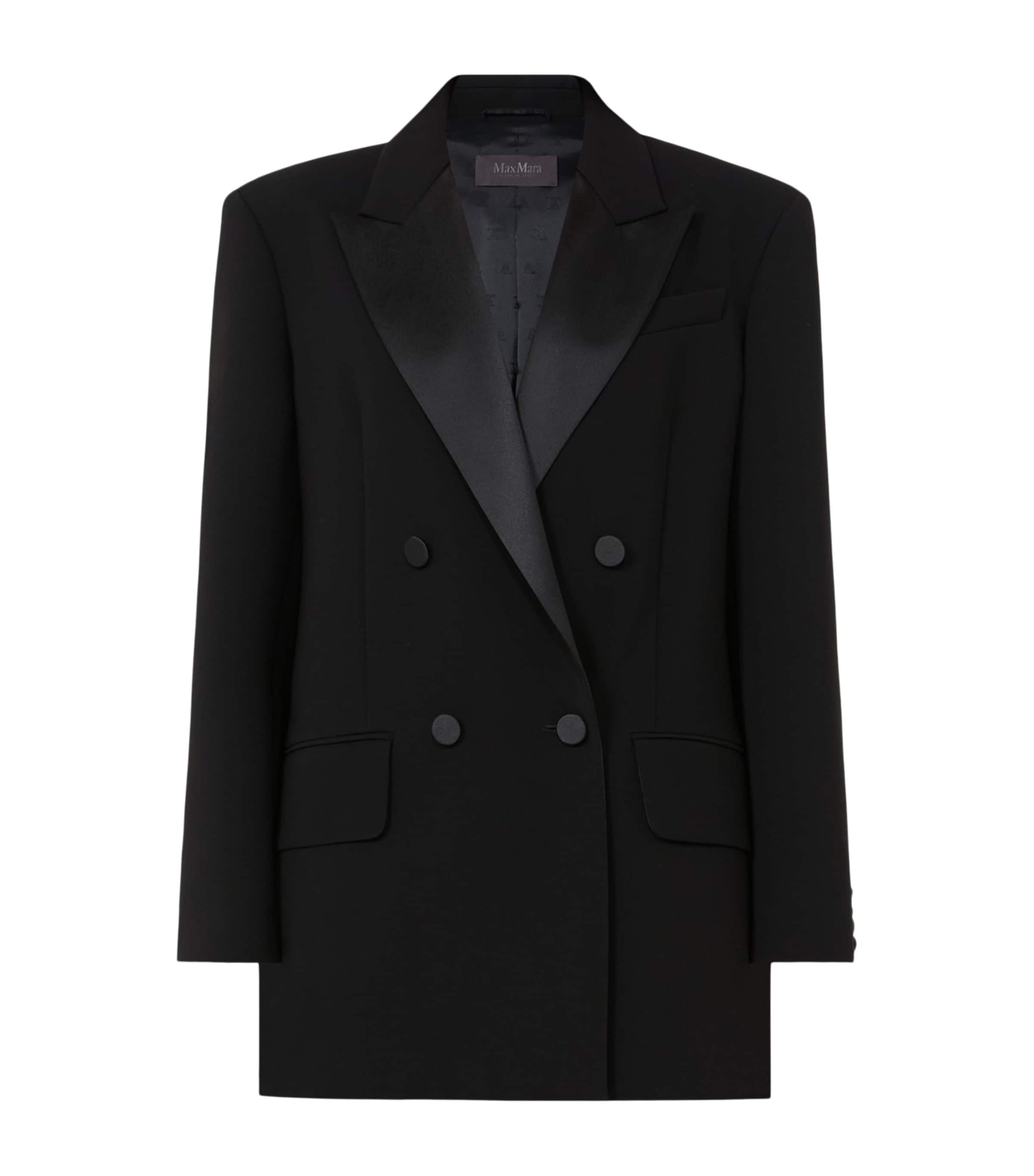 Max Mara Womens Satin-Lapel Blazer Black