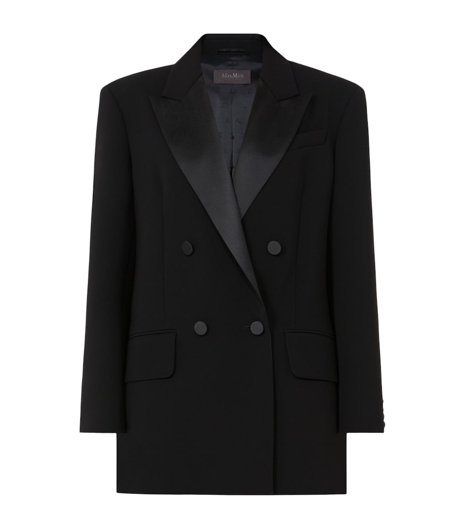 Max Mara Womens Satin-Lapel Blazer Black