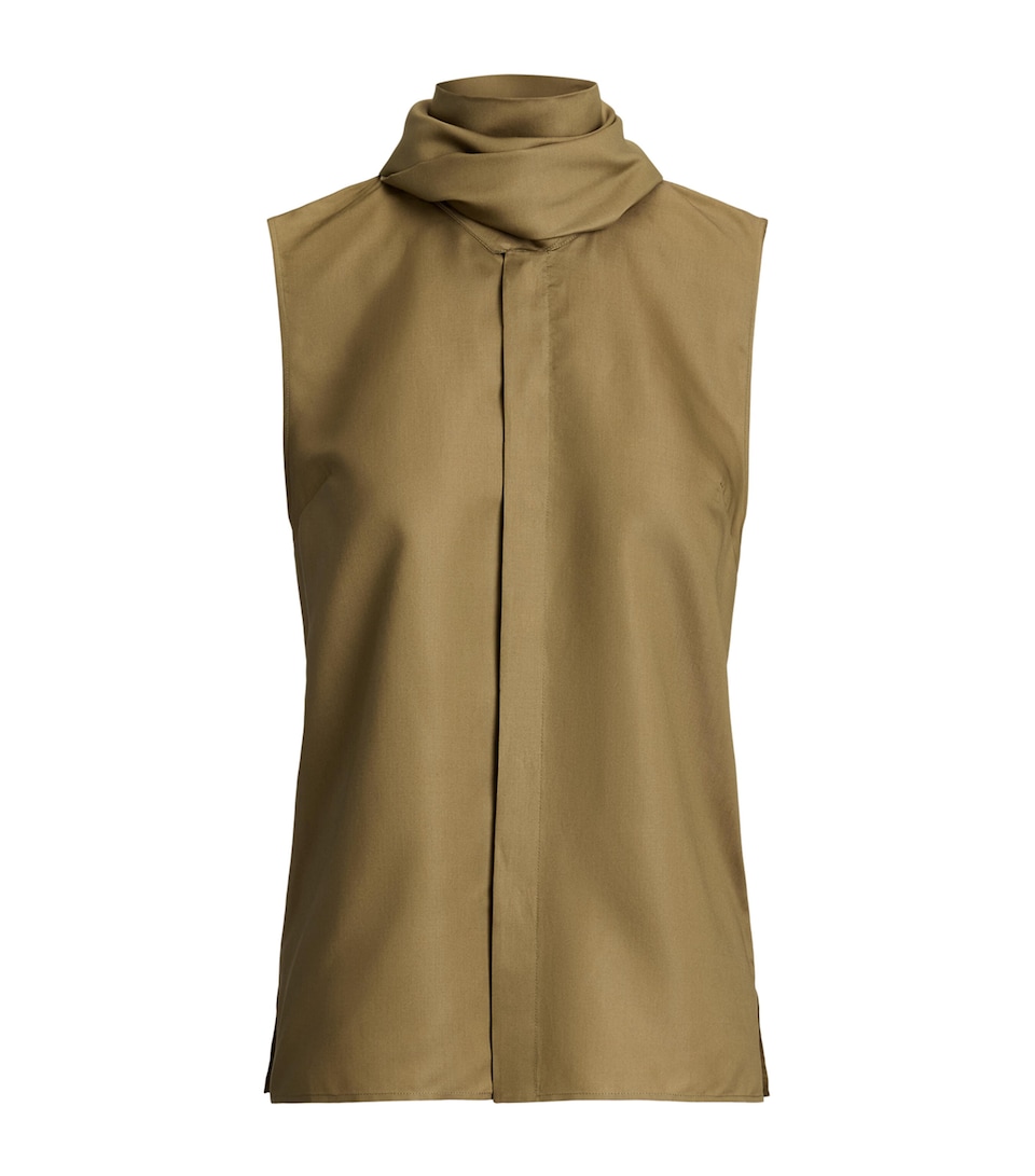 Ralph Lauren Collection Womens Silk Taffeta Gilmore Top Porcini
