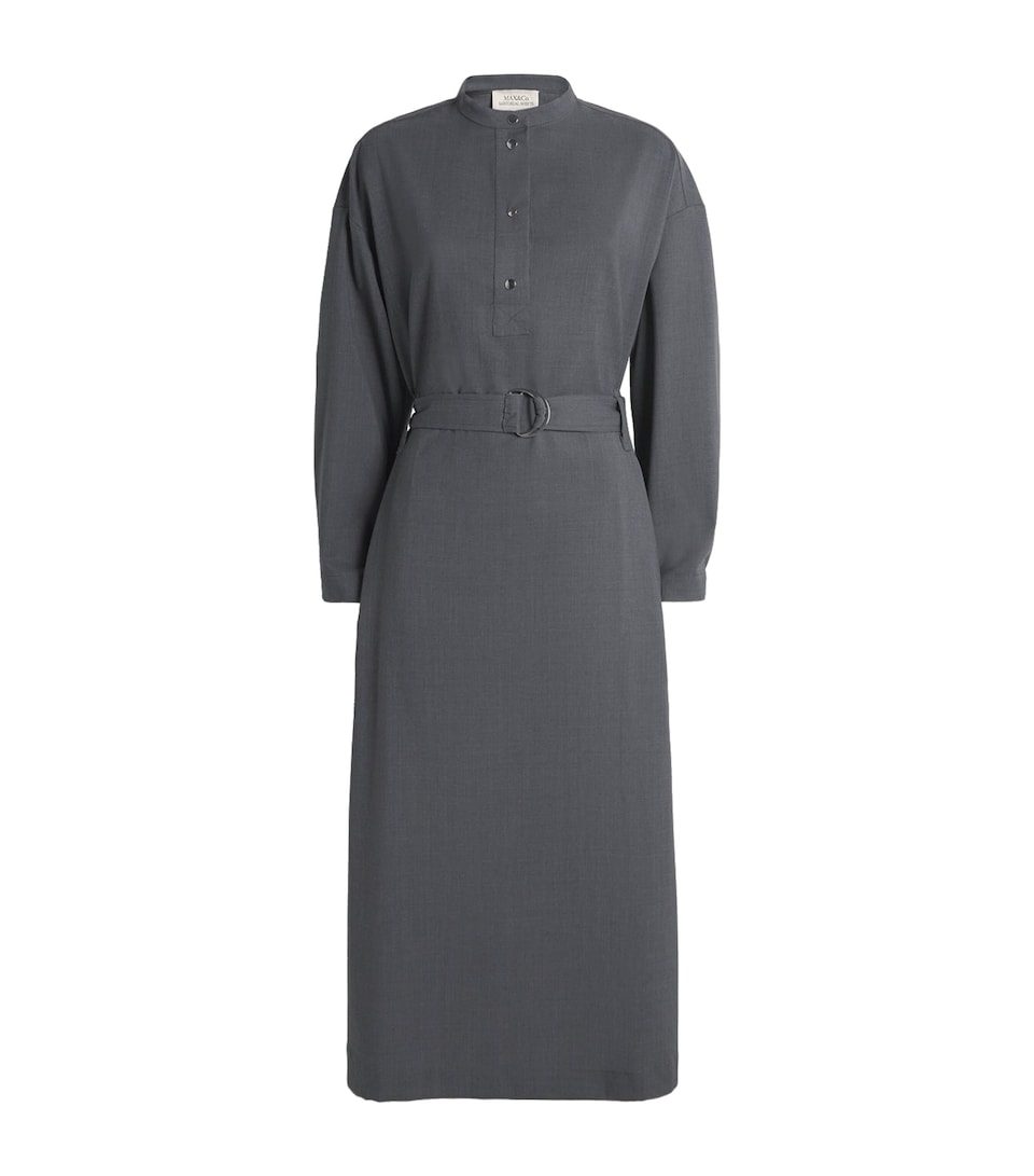 Wool-Blend Tailored Midi Dress