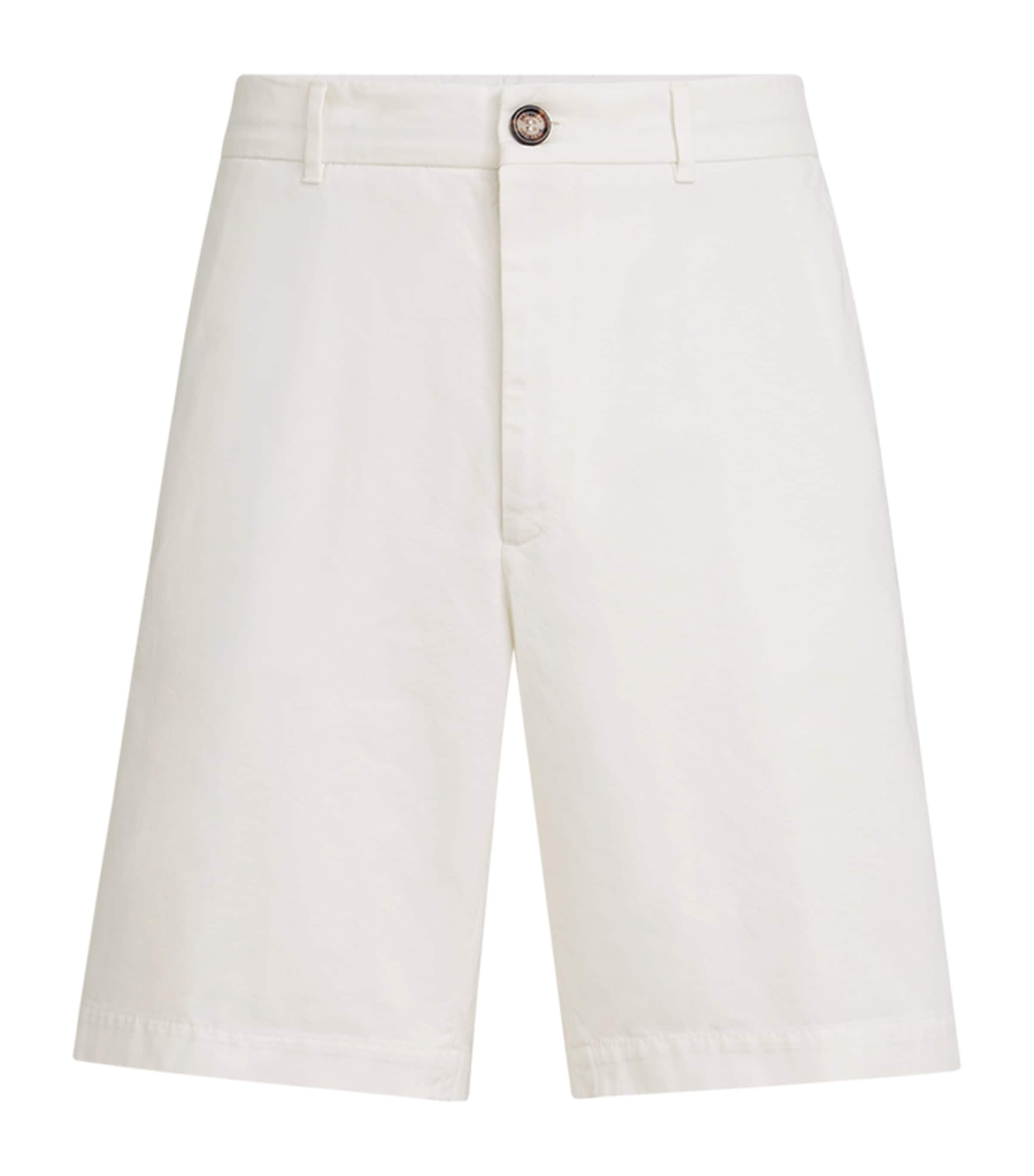 Brunello Cucinelli Mens Cotton Gabardine Bermuda Shorts