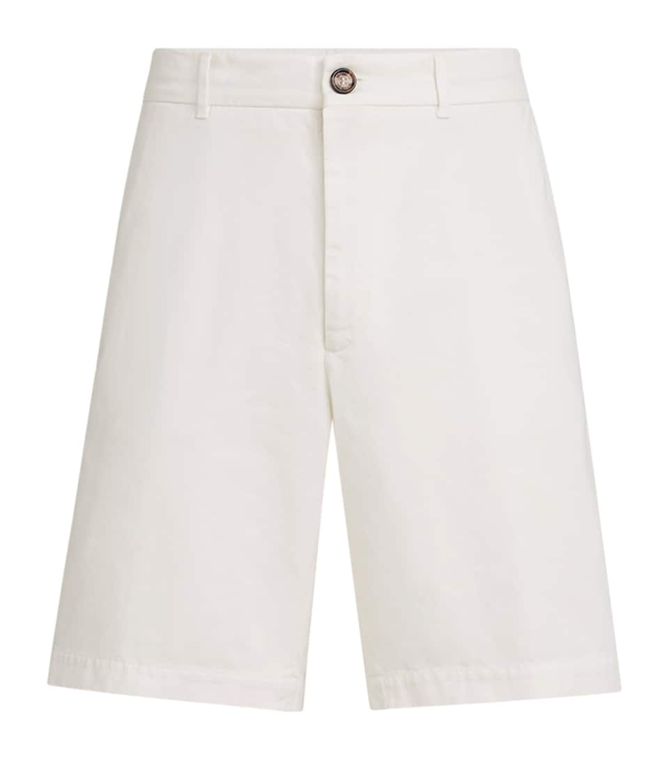 Brunello Cucinelli Mens Cotton Gabardine Bermuda Shorts