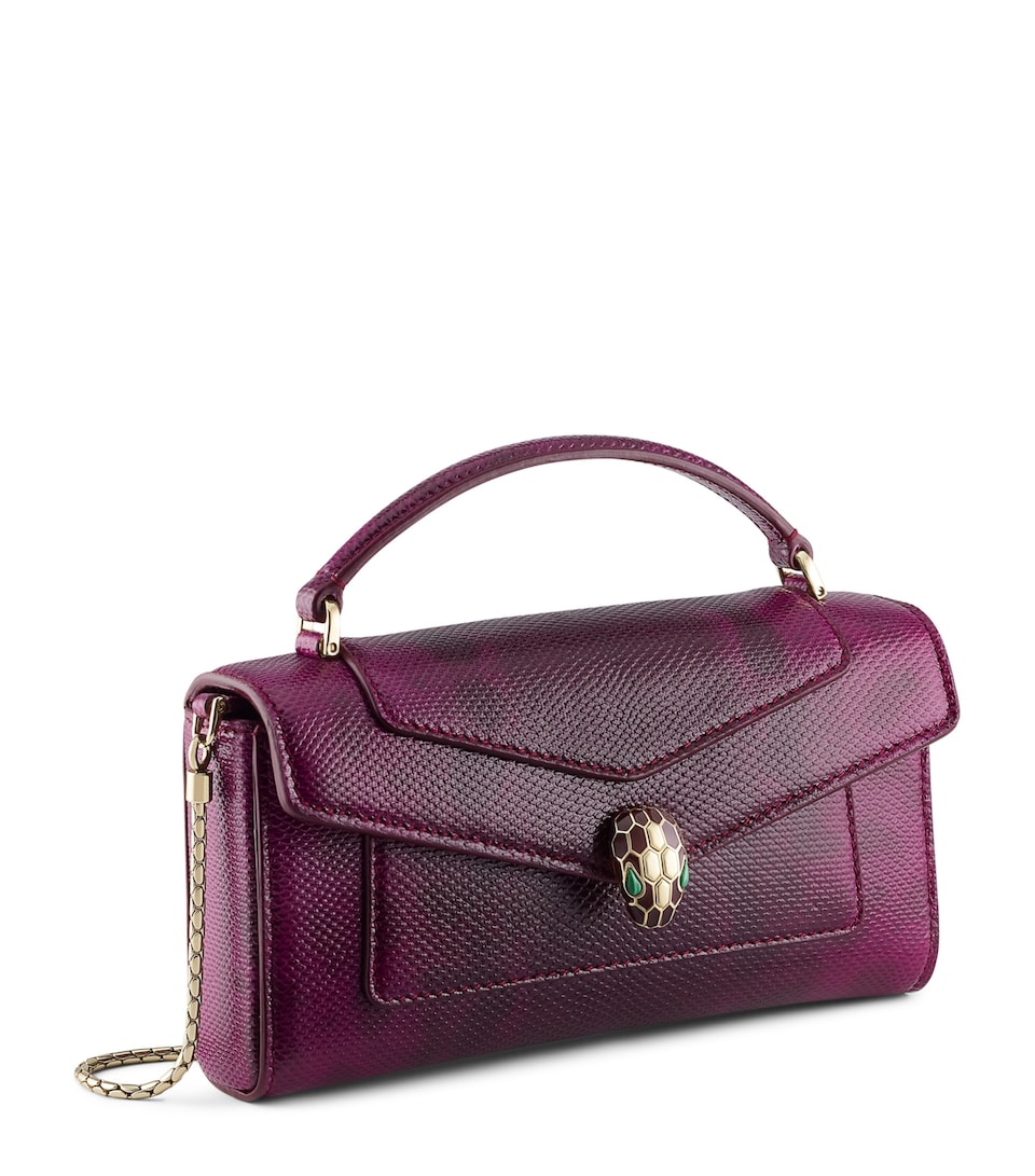 Bvlgari Karang Leather Serpenti Forever Chain Wallet Purple
