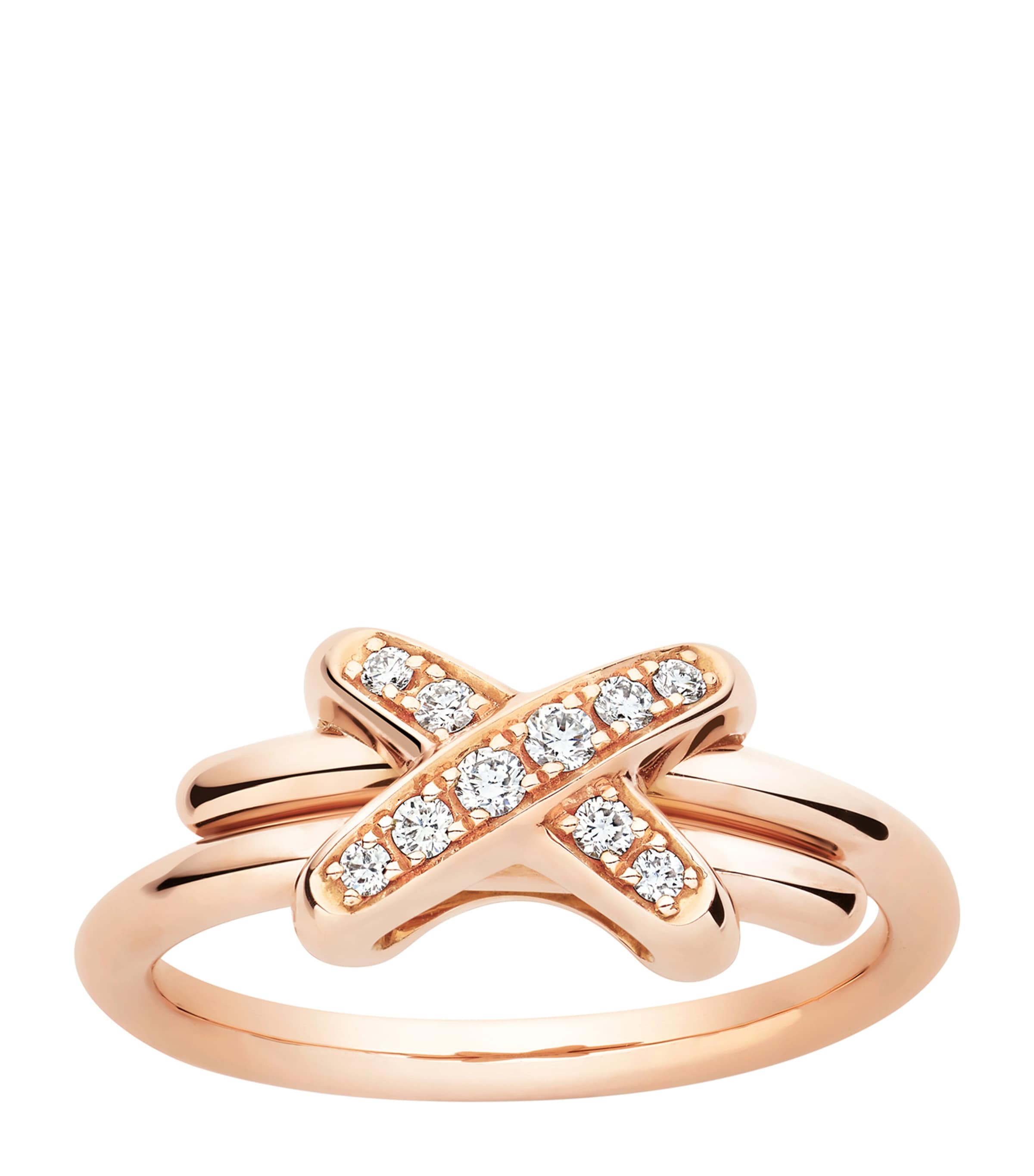Rose Gold and Diamond Jeux de Liens Ring