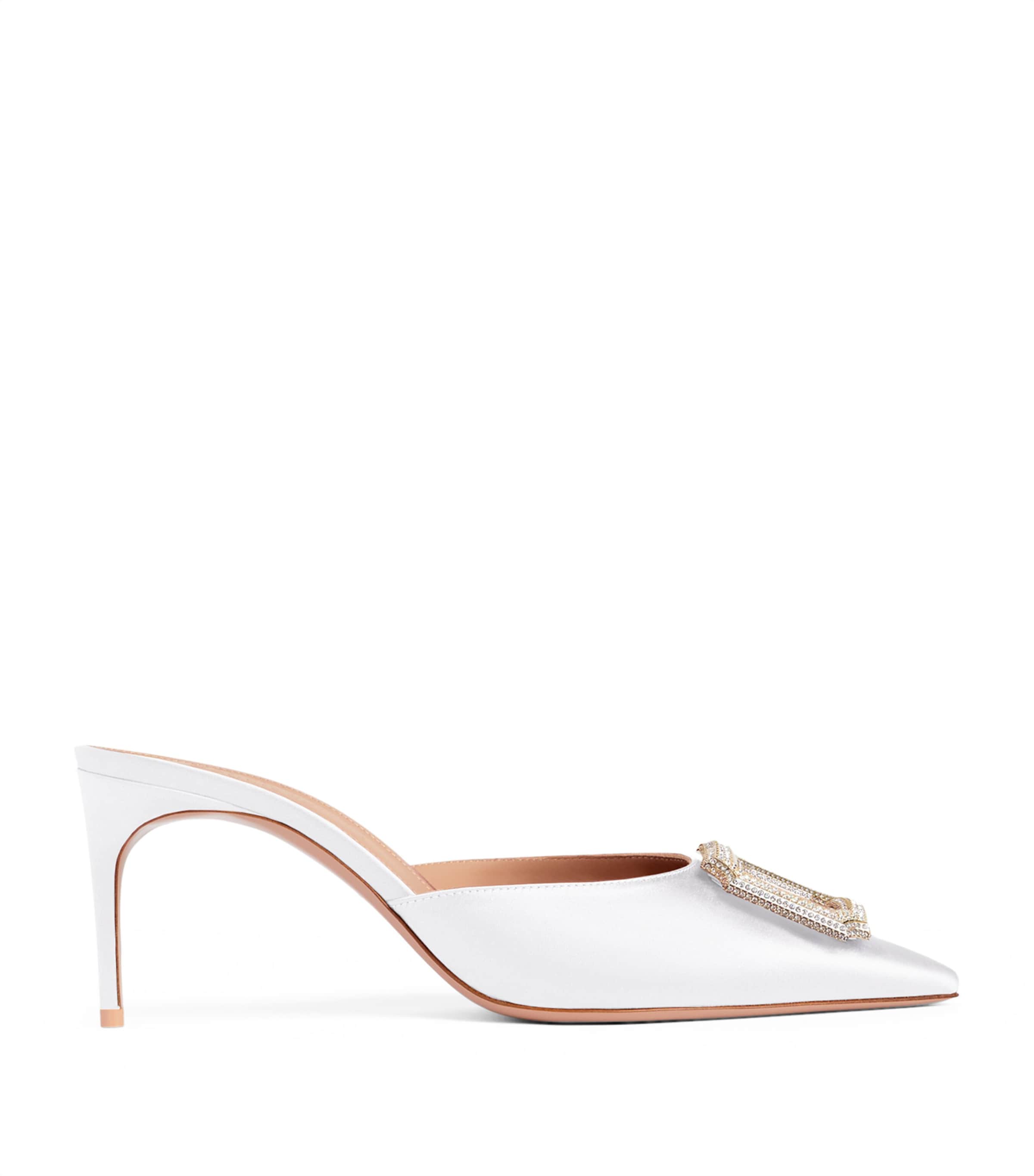 Malone Souliers Satin Mona Mules 70 White