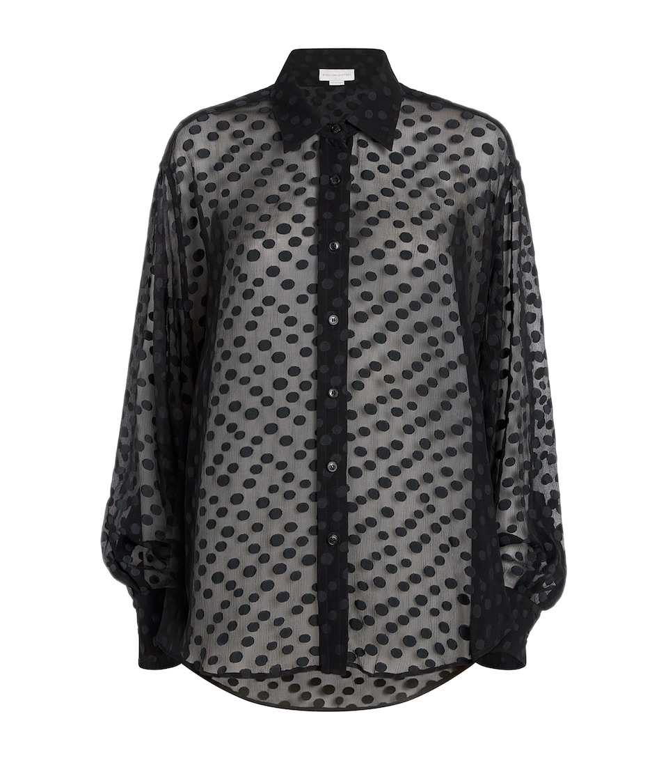 Organic Silk-Blend Polka-Dot Blouse