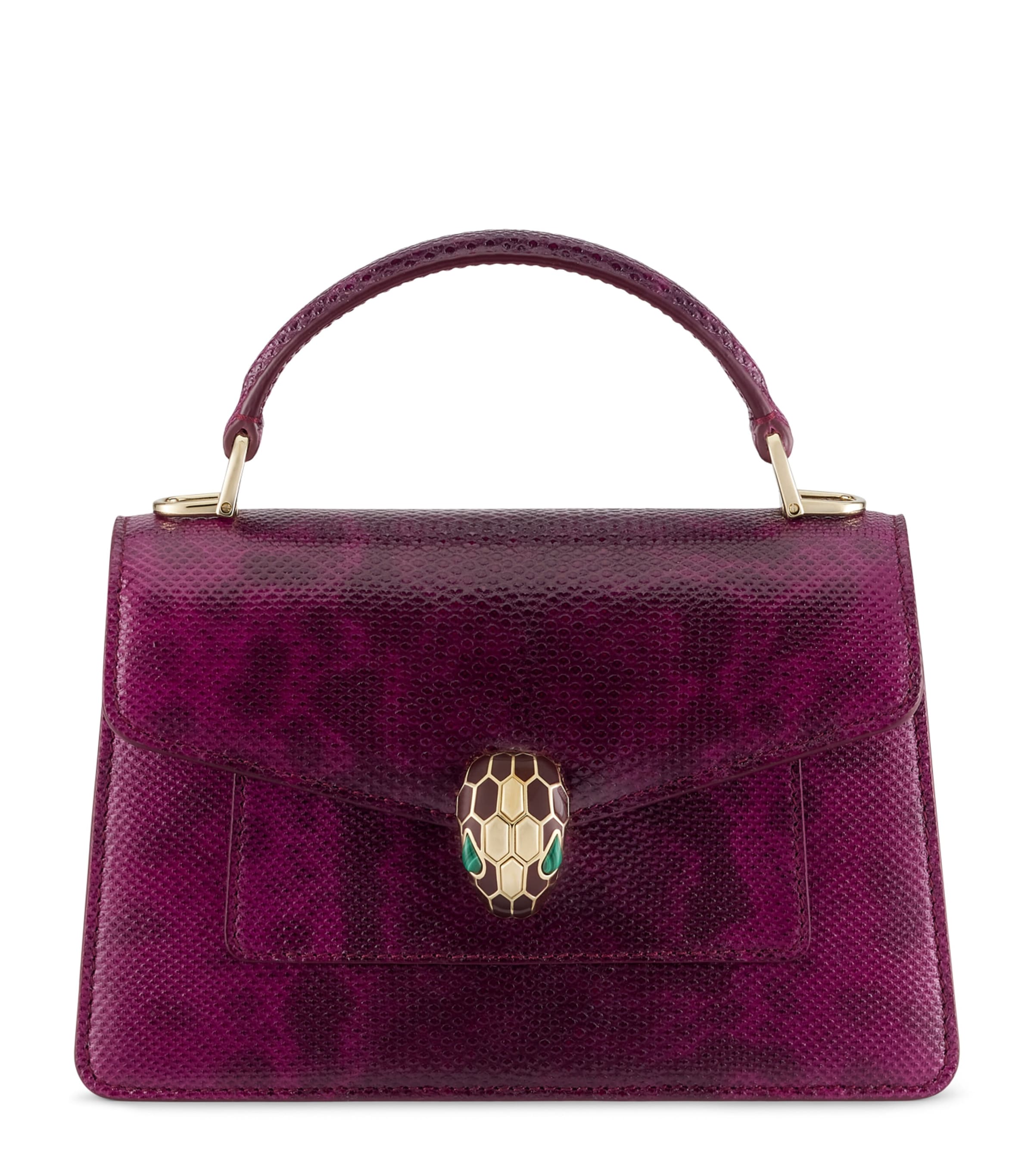 Bvlgari Karung Leather Serpenti Forever Top-Handle Bag Purple