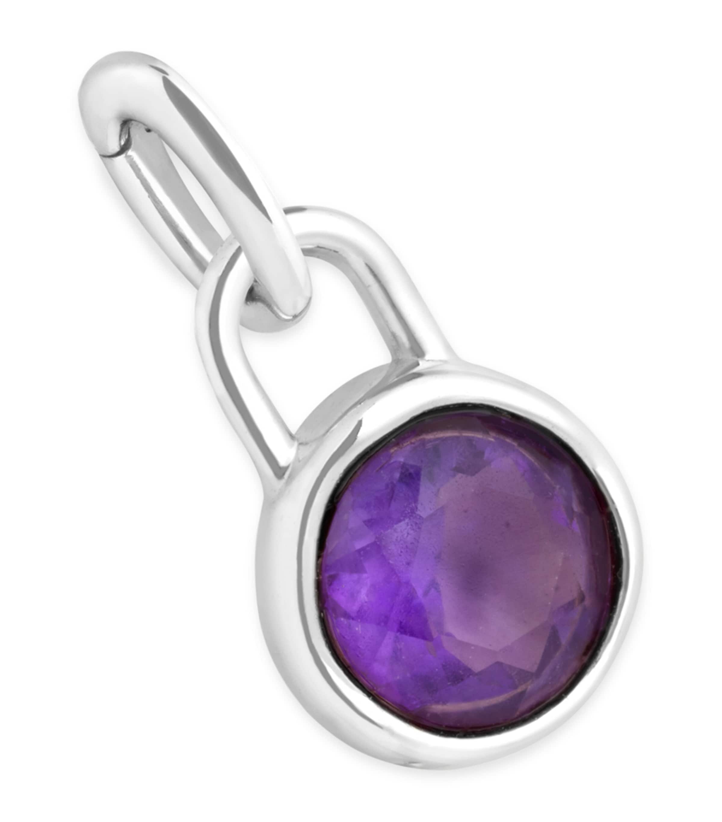 Rhodium-Plated February Birthstone Charm